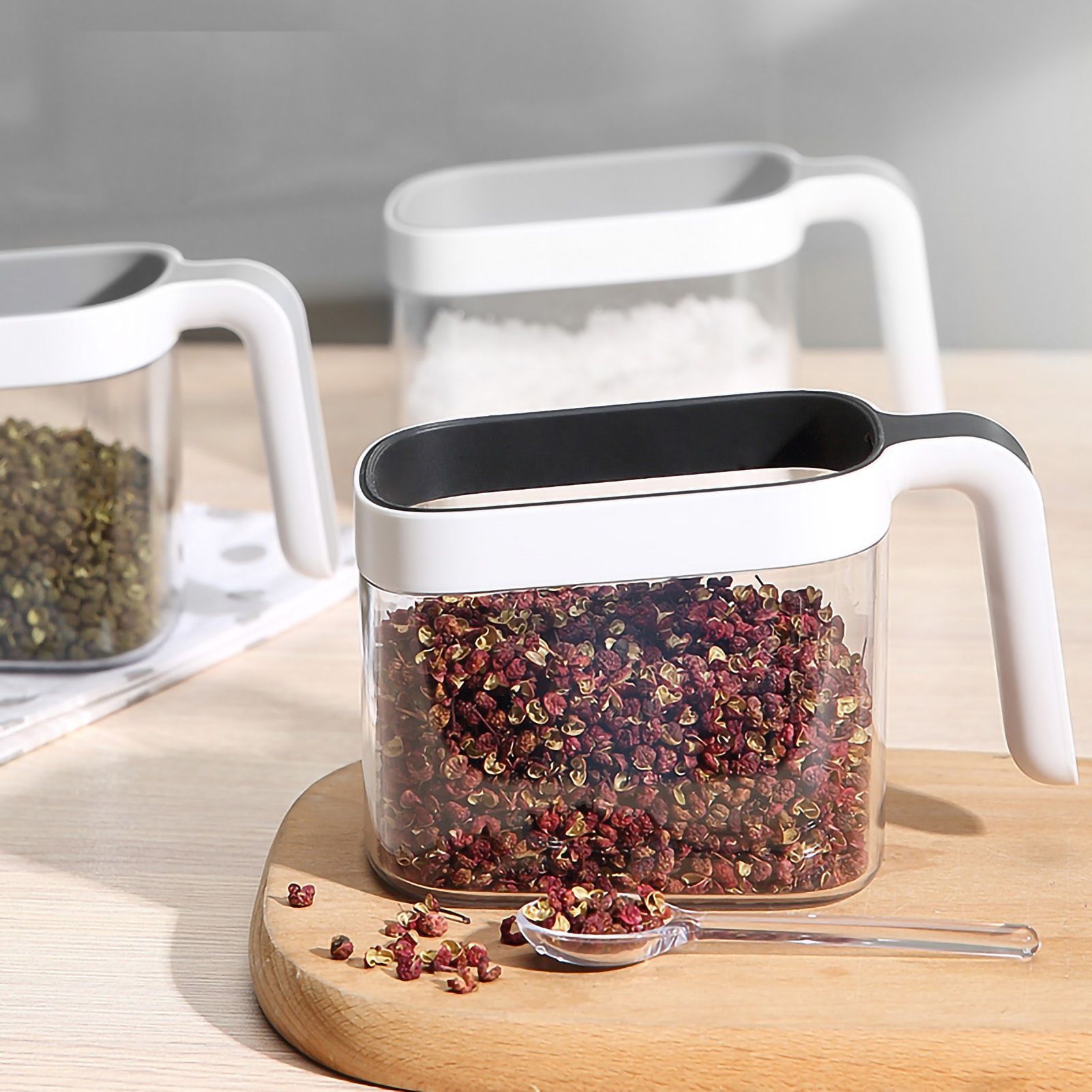 Seasoning Box Wall Mount Multi Grid Seasoning Storage Container Kitchen view 2