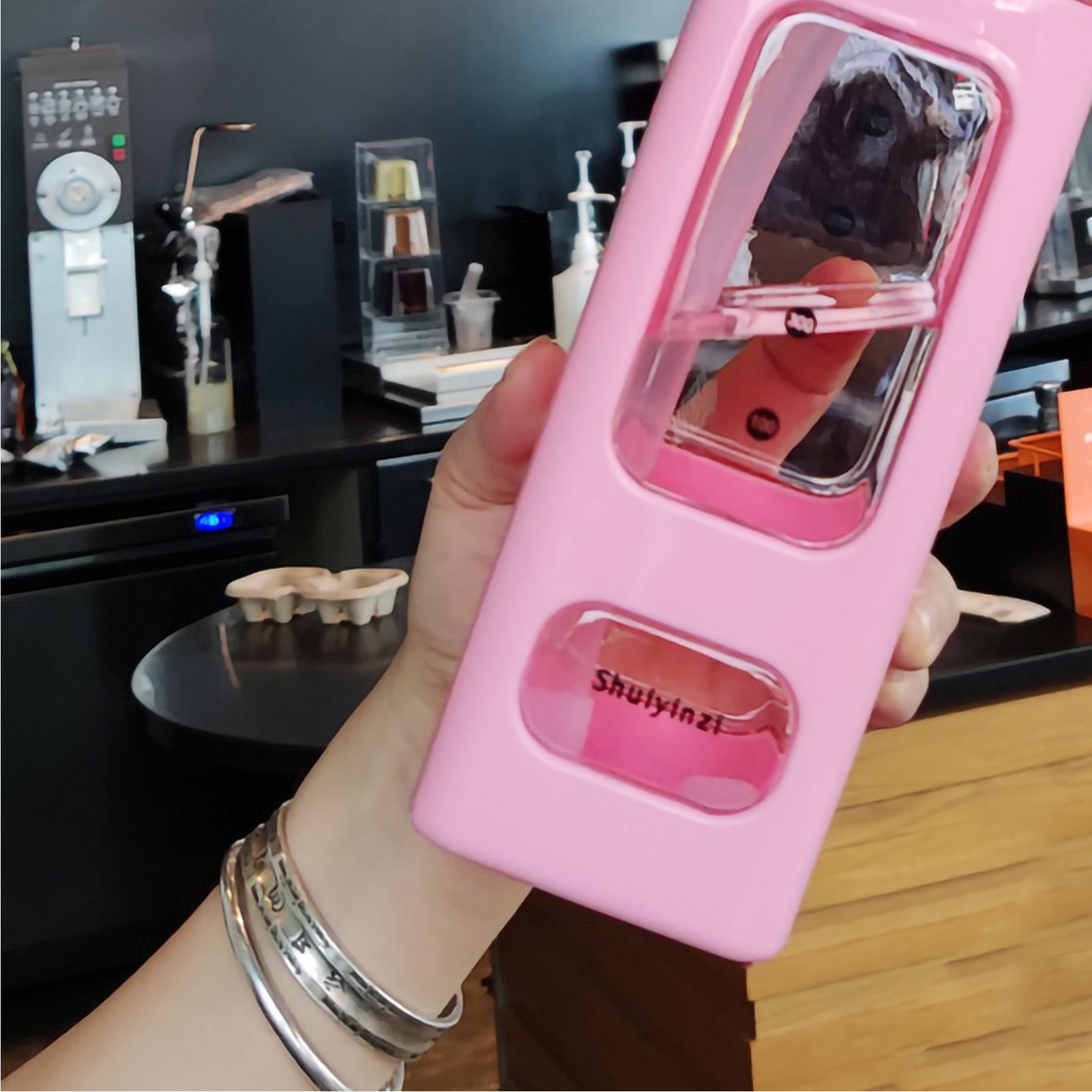 Straw Water Bottle with Marker 700ml Large Capacity Double Layer Water Jug for view 4