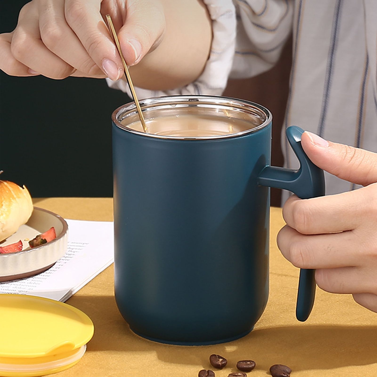 550ml Stainless Steel Double Walled Mugs Leakproof Prevent Scalding Frosted view 4
