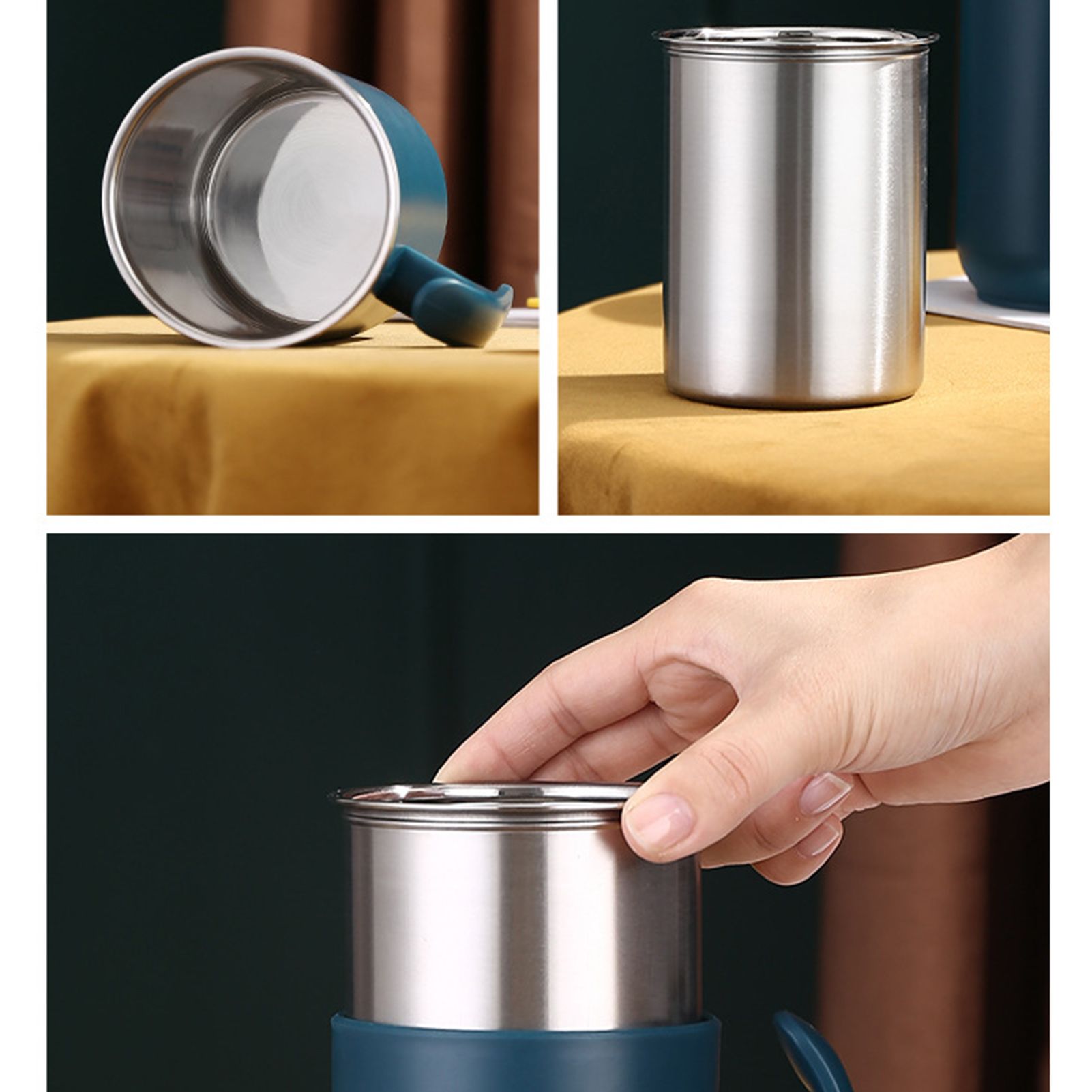 550ml Stainless Steel Double Walled Mugs Leakproof Prevent Scalding Frosted view 10