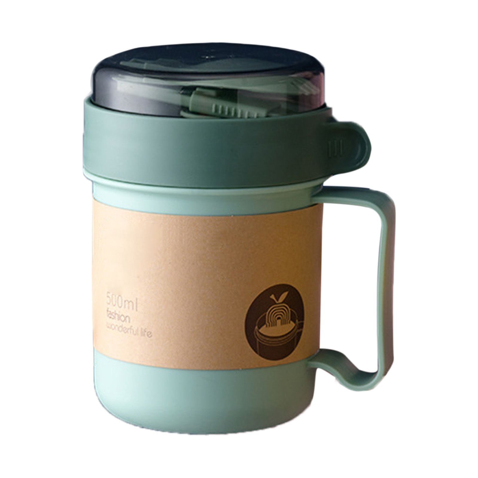 500ML Soup Cup Portable Steady Plastic Insulated Soup Containers with Lid and