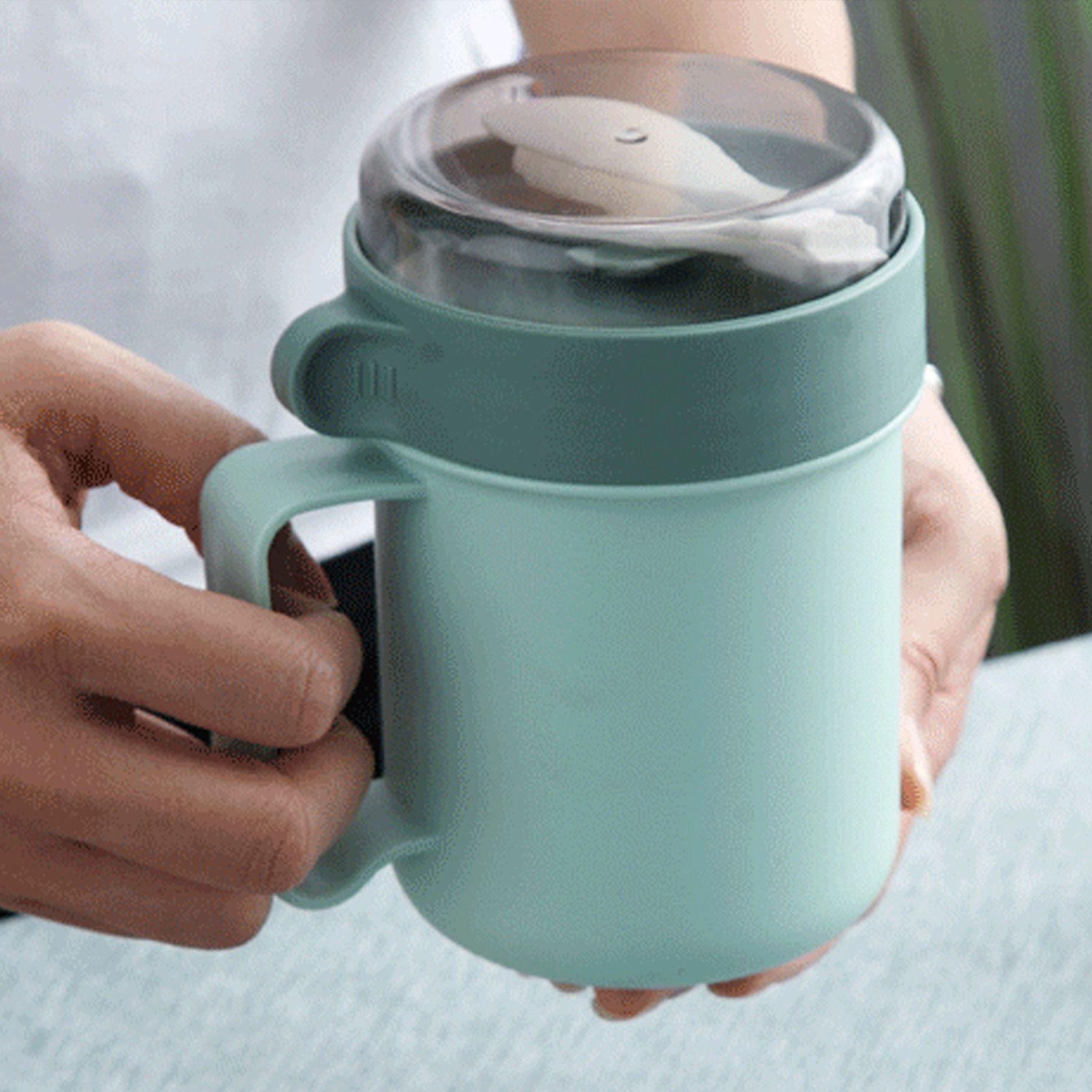 500ML Soup Cup Portable Steady Plastic Insulated Soup Containers with Lid and view 3
