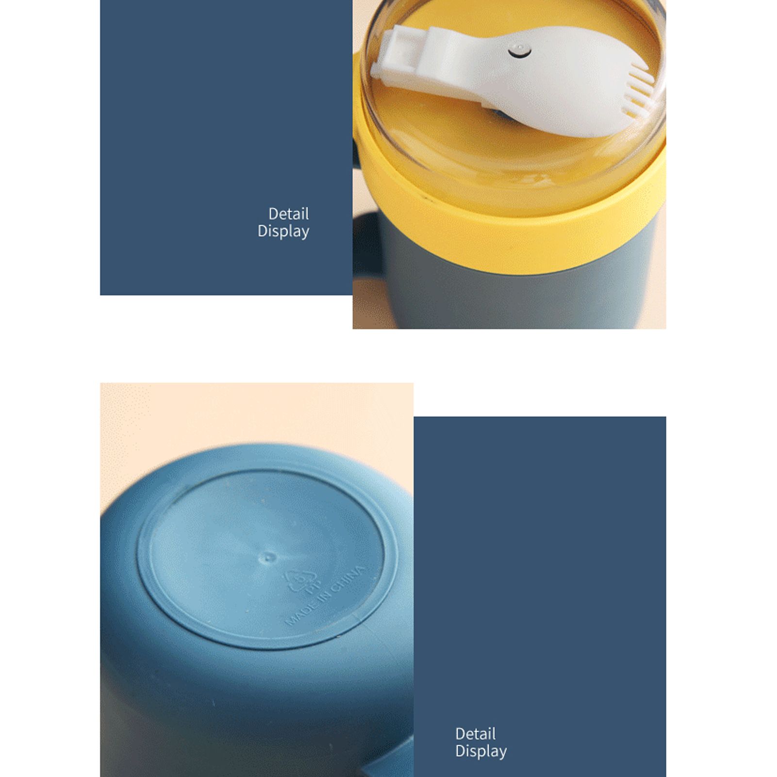 500ML Soup Cup Portable Steady Plastic Insulated Soup Containers with Lid and view 4