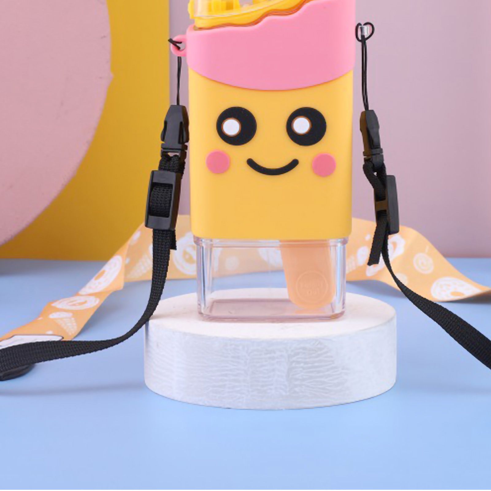 Portable Water Cup Cute Cartoon Design Large Capacity Plastic Water Bottle view 2