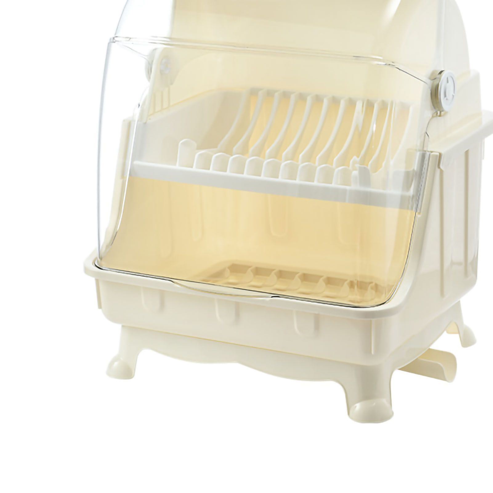 Cutlery Dish Drainer Rack with Lid Cover Multifunctional Kitchen Tableware view 3