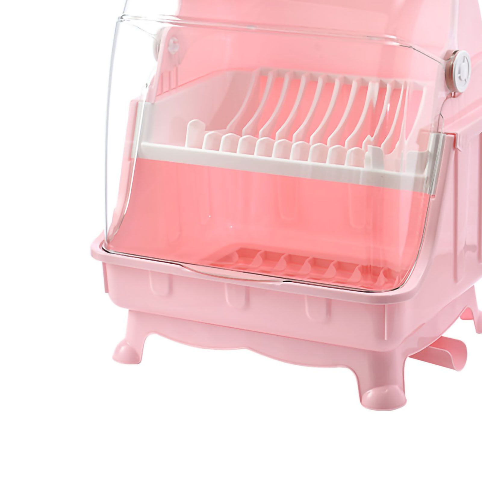 Cutlery Dish Drainer Rack with Lid Cover Multifunctional Kitchen Tableware view 4