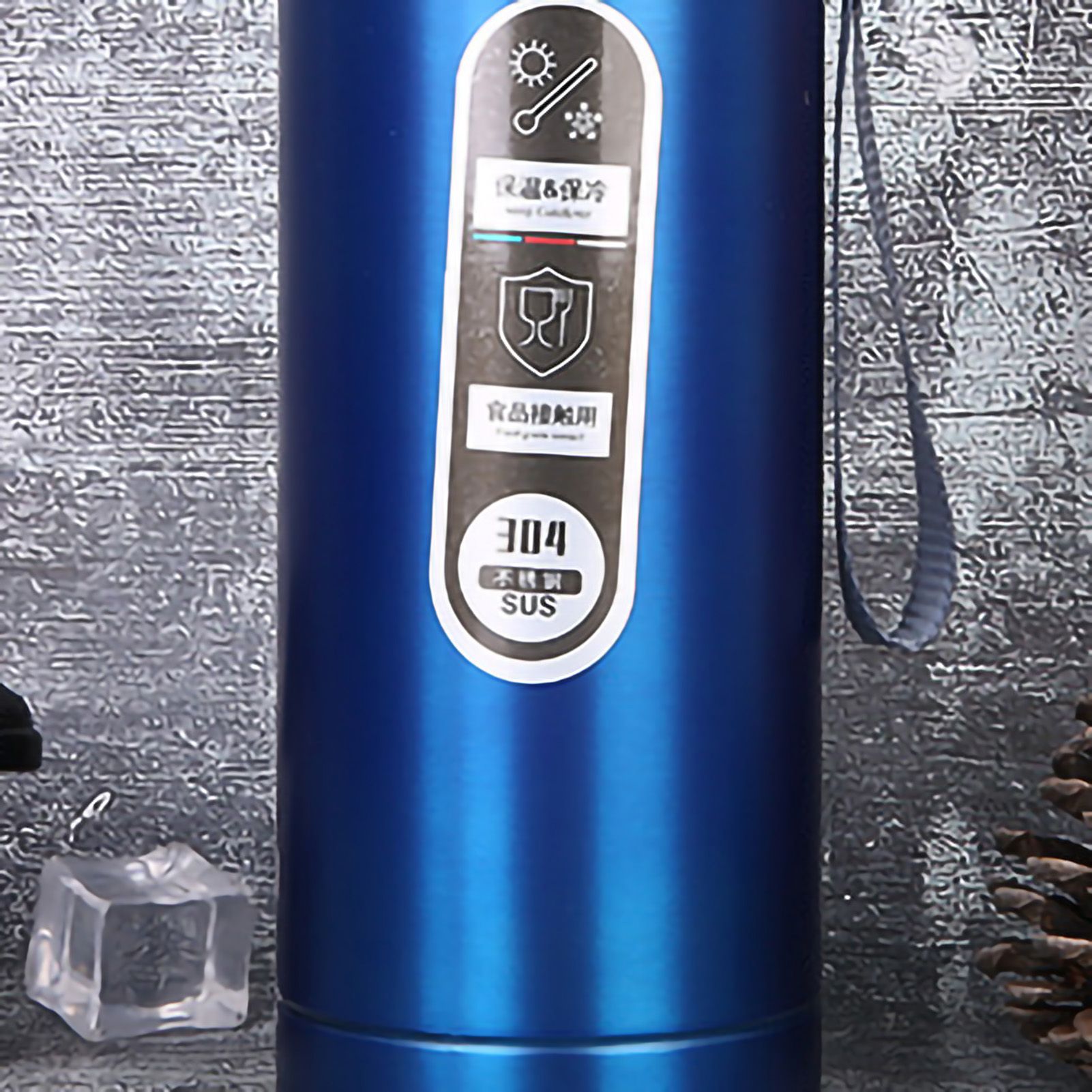 Vacuum Cup Stainless Steel Portable Large Mouth Insulated Bottle with Hand view 4