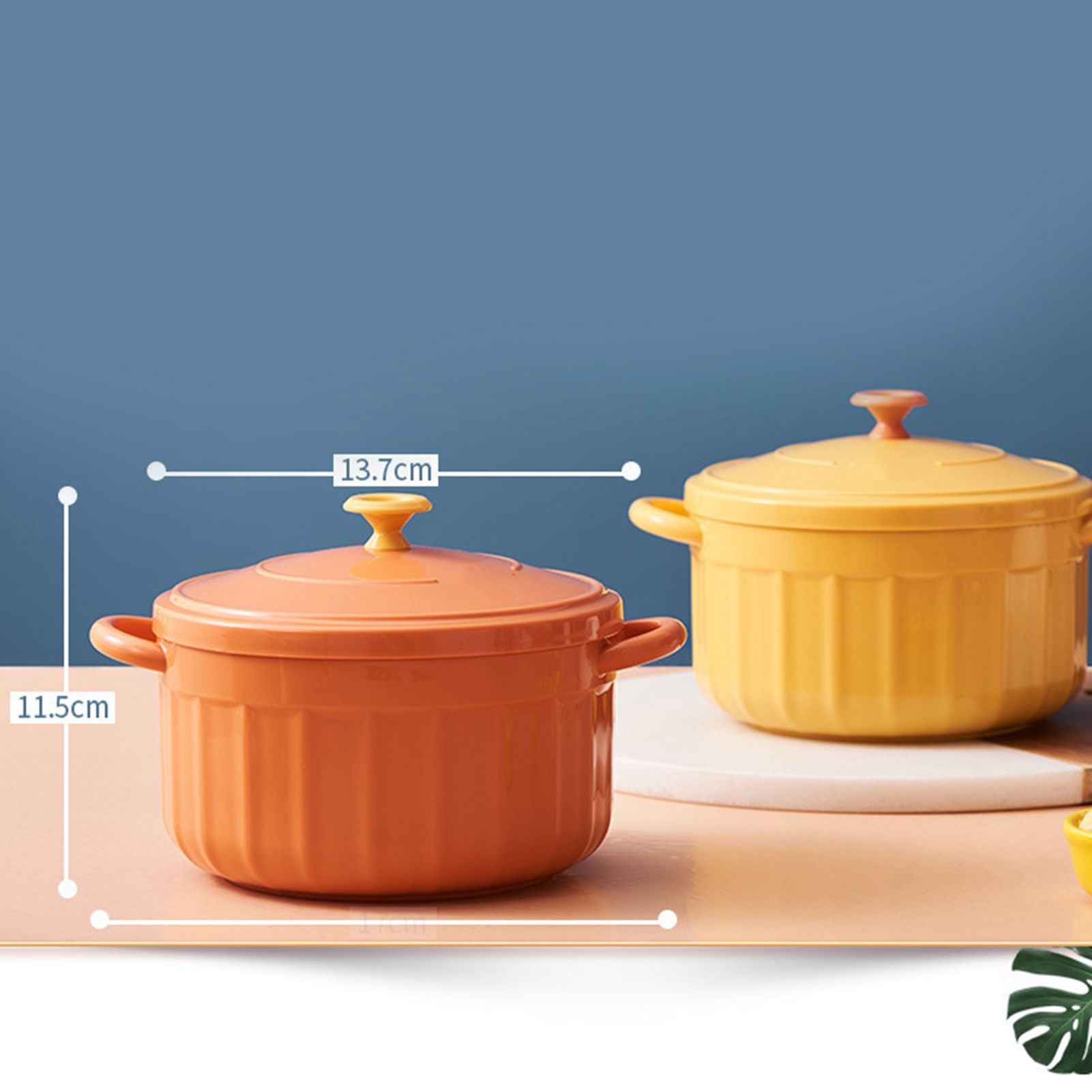 Noodles Bowl with Lid Binaural Noodles Bowl Home Dorm Student Covered Bowl view 3