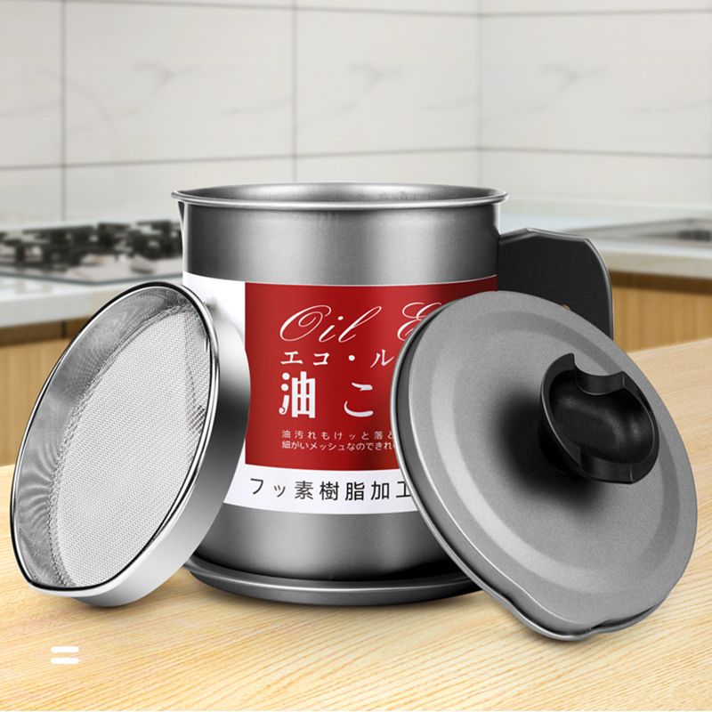 Residue Filter Oil Can Stainless Steel Large Capacity Kitchen Fat Storage view 7