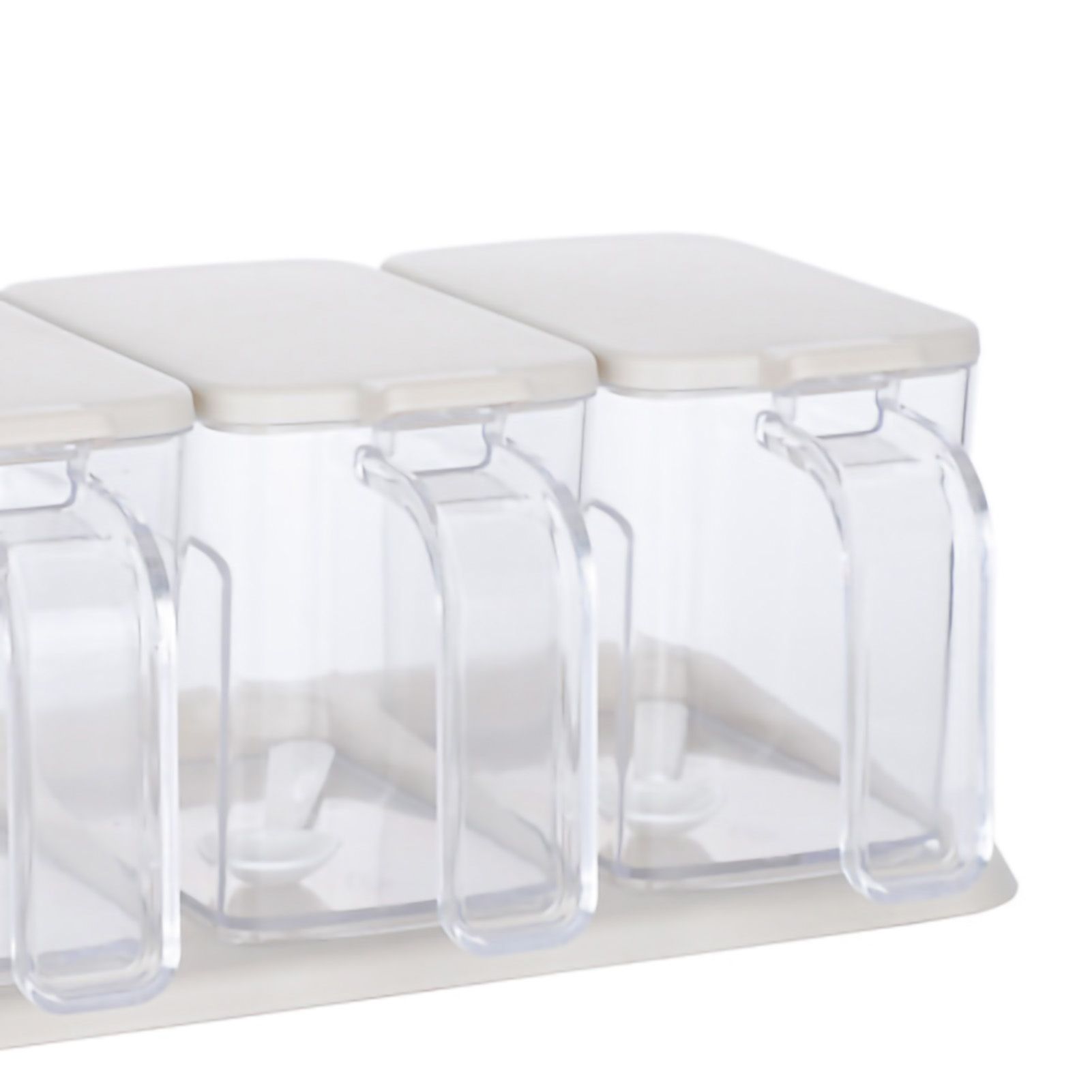Seasoning Box Set Plastic Clear 3 Grids Large Capacity Condiment Box with view 2