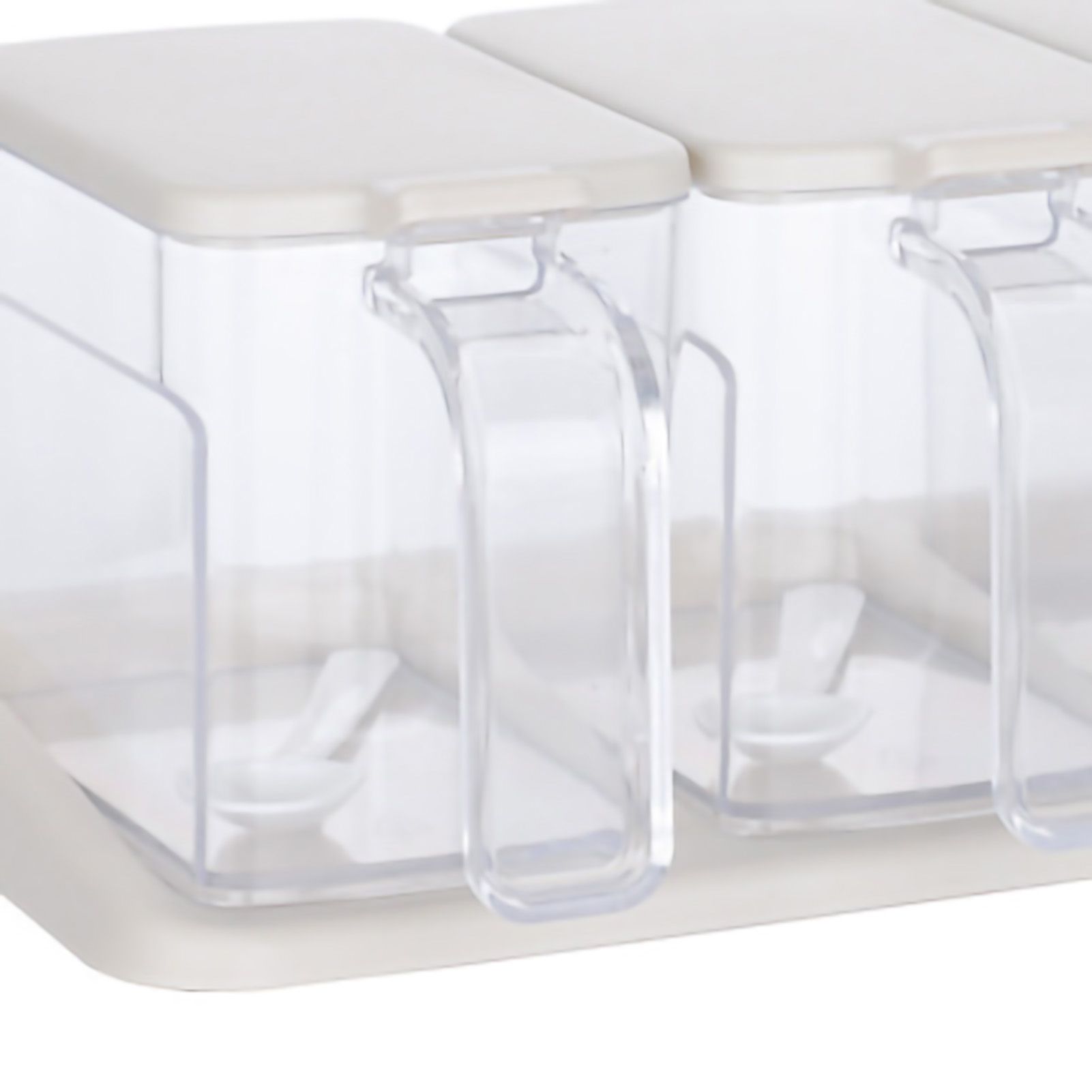 Seasoning Box Set Plastic Clear 3 Grids Large Capacity Condiment Box with view 5