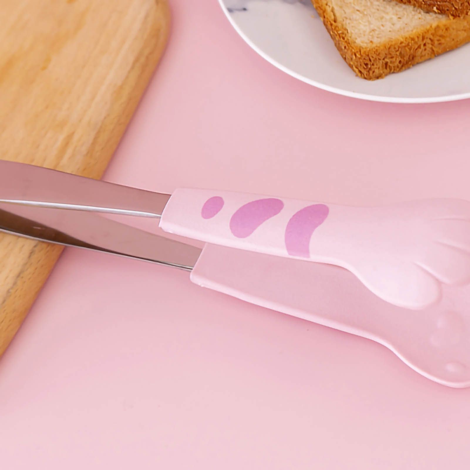 Kitchen Cooking Tong Cute Cat Paw Shape Stainless Steel Small Salad Barbecue view 2