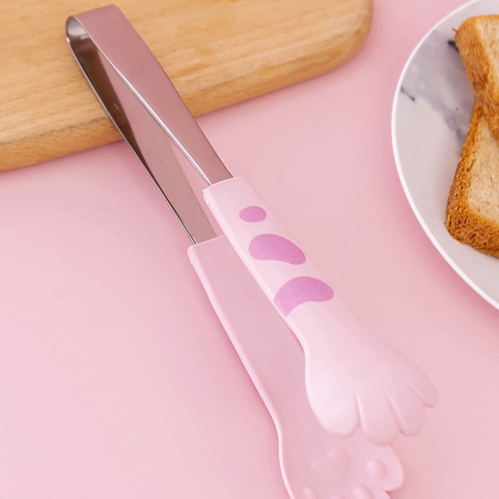Kitchen Cooking Tong Cute Cat Paw Shape Stainless Steel Small Salad Barbecue view 3
