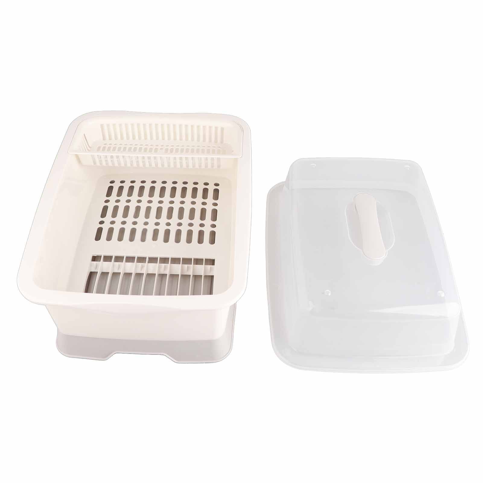 Dish Drainer Minimalist Dustproof Space Saving Dish Drying Bowl with Lid for view 4