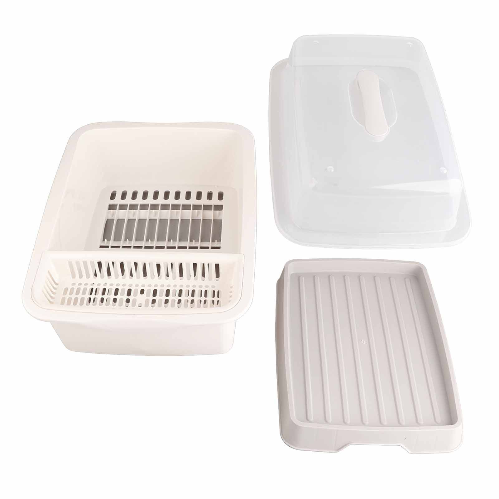 Dish Drainer Minimalist Dustproof Space Saving Dish Drying Bowl with Lid for view 5