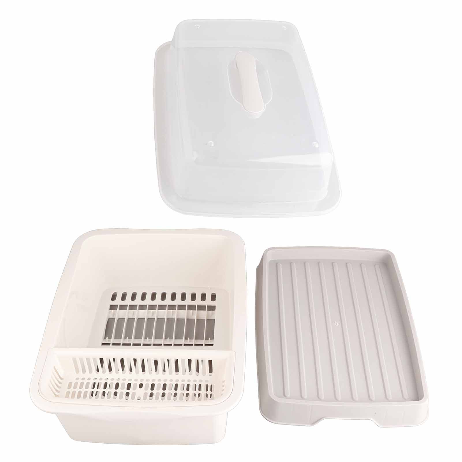 Dish Drainer Minimalist Dustproof Space Saving Dish Drying Bowl with Lid for view 8