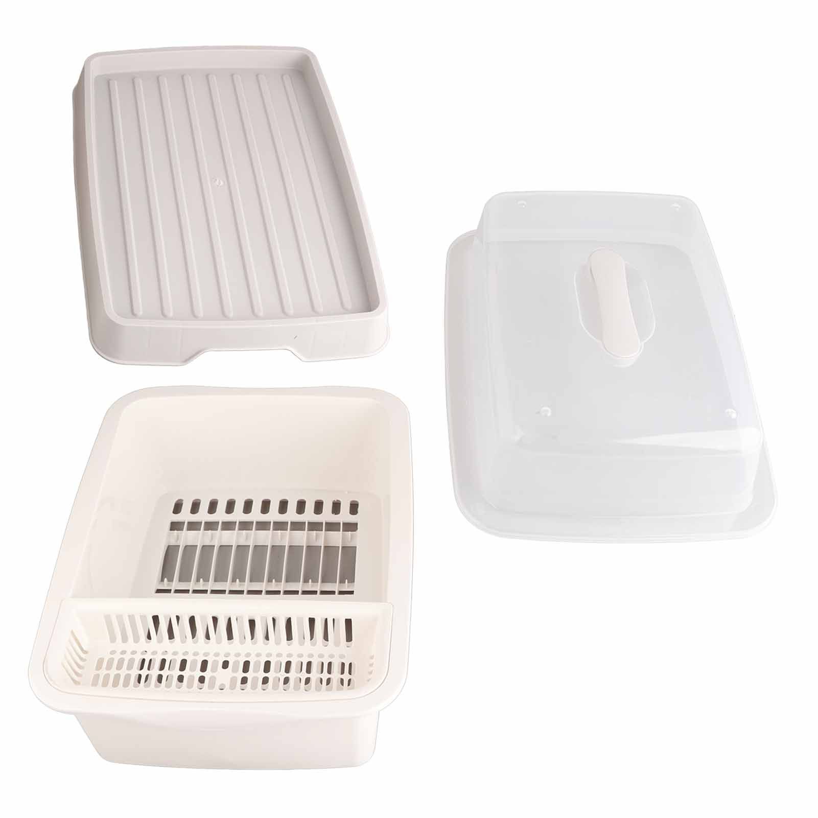 Dish Drainer Minimalist Dustproof Space Saving Dish Drying Bowl with Lid for view 9