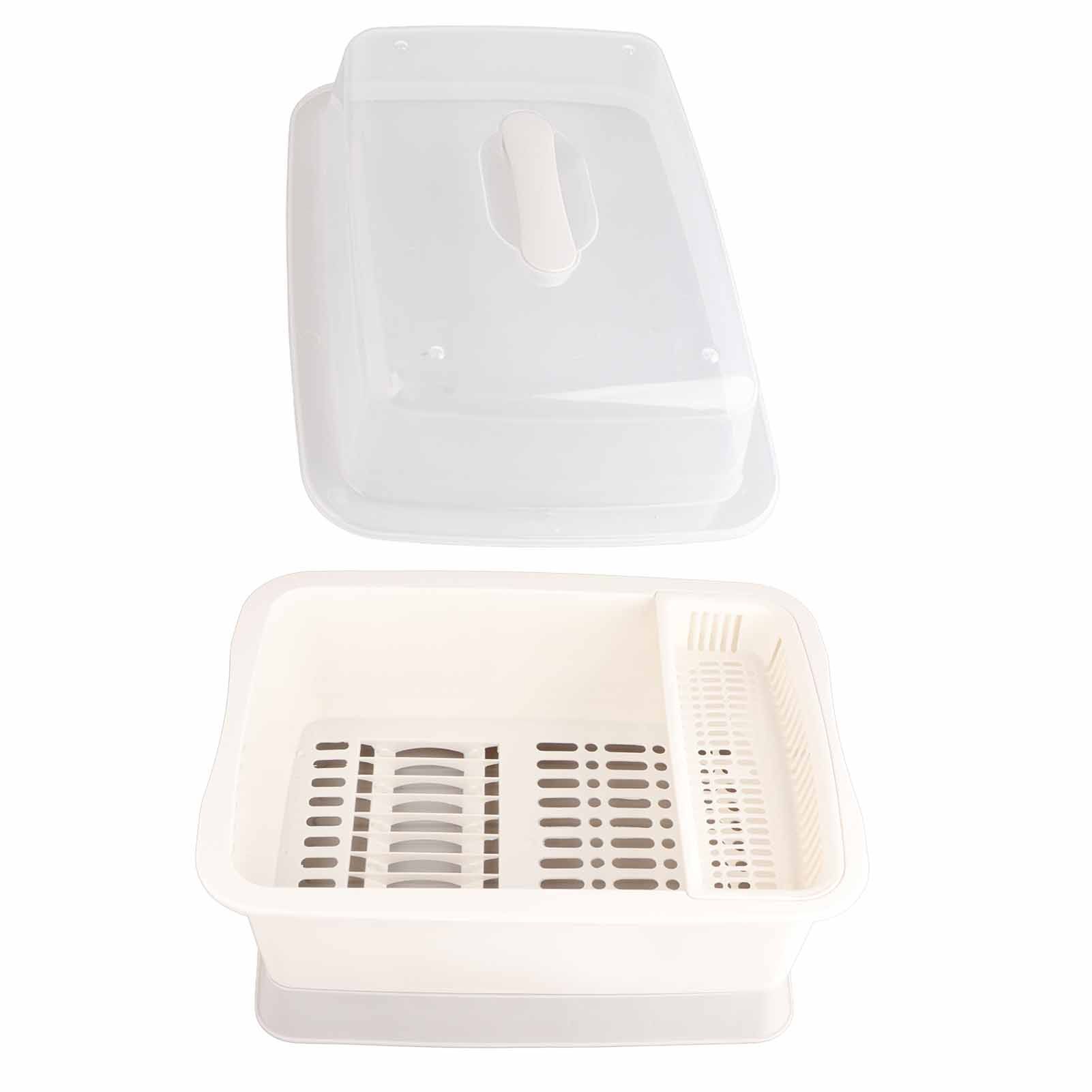 Dish Drainer Minimalist Dustproof Space Saving Dish Drying Bowl with Lid for view 10