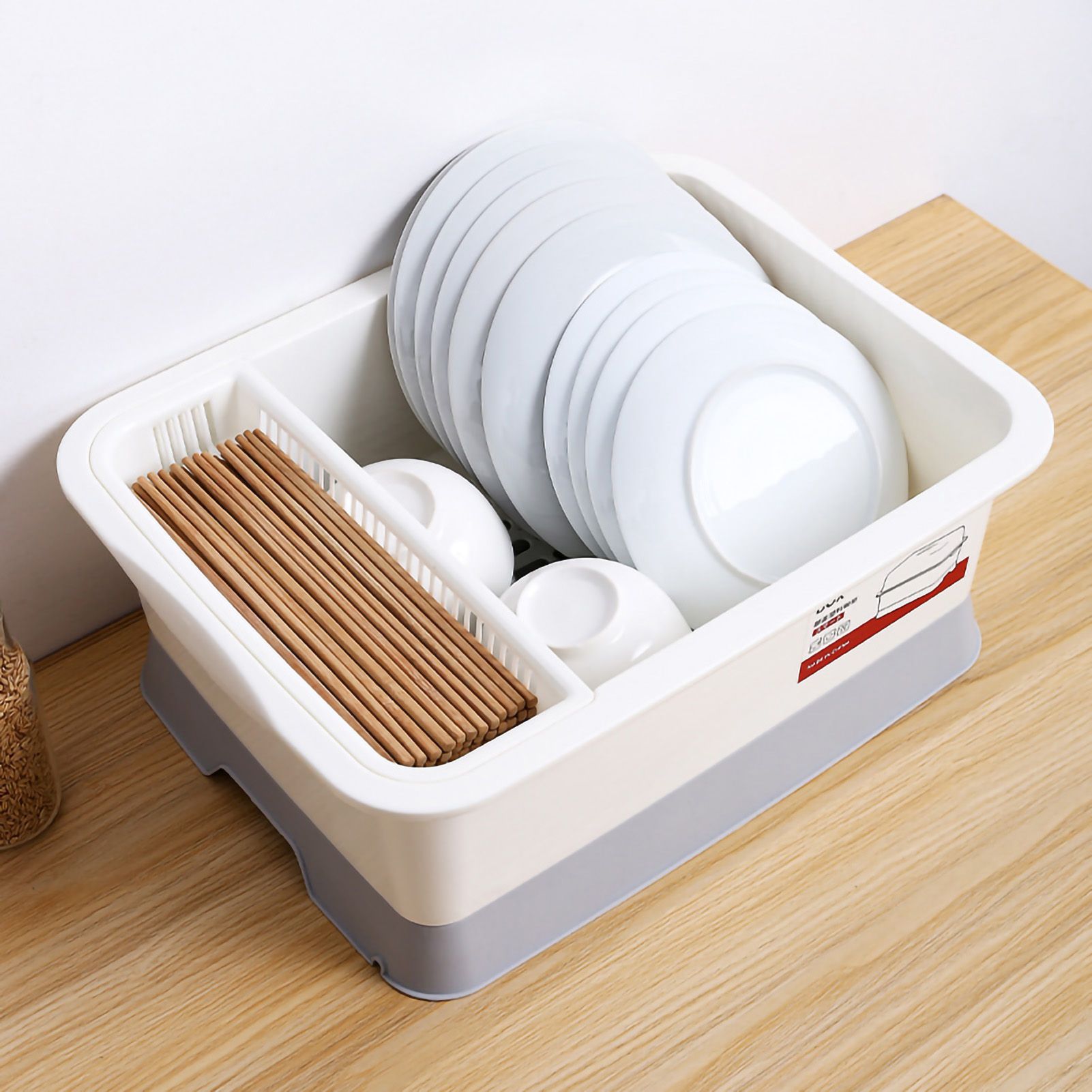 Dish Drainer Minimalist Dustproof Space Saving Dish Drying Bowl with Lid for view 12