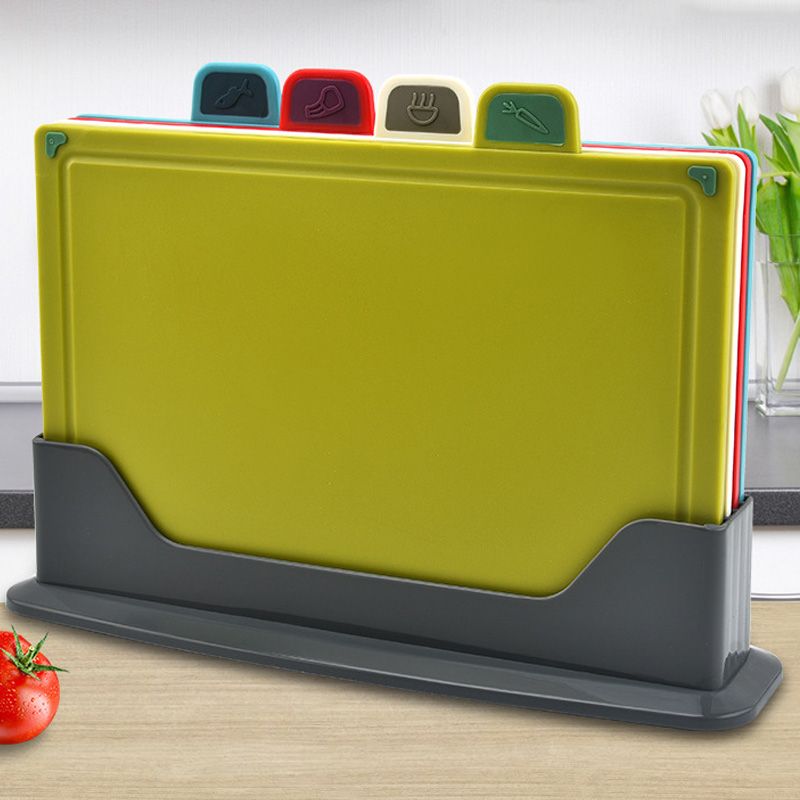 4pcs Food Classification Chopping Boards PP TPR Portable Non Slip Cutting view 6