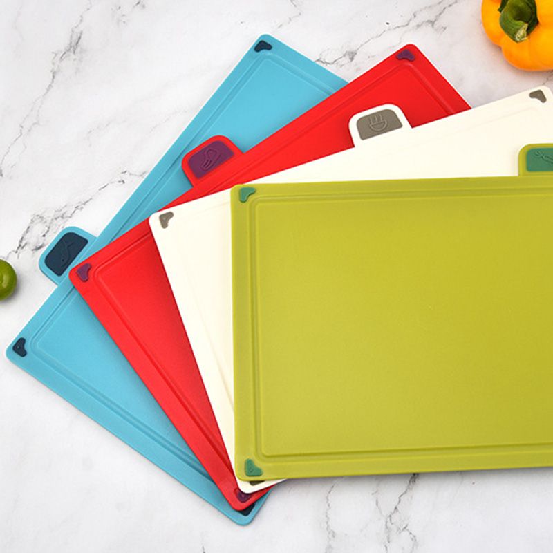 4pcs Food Classification Chopping Boards PP TPR Portable Non Slip Cutting view 5