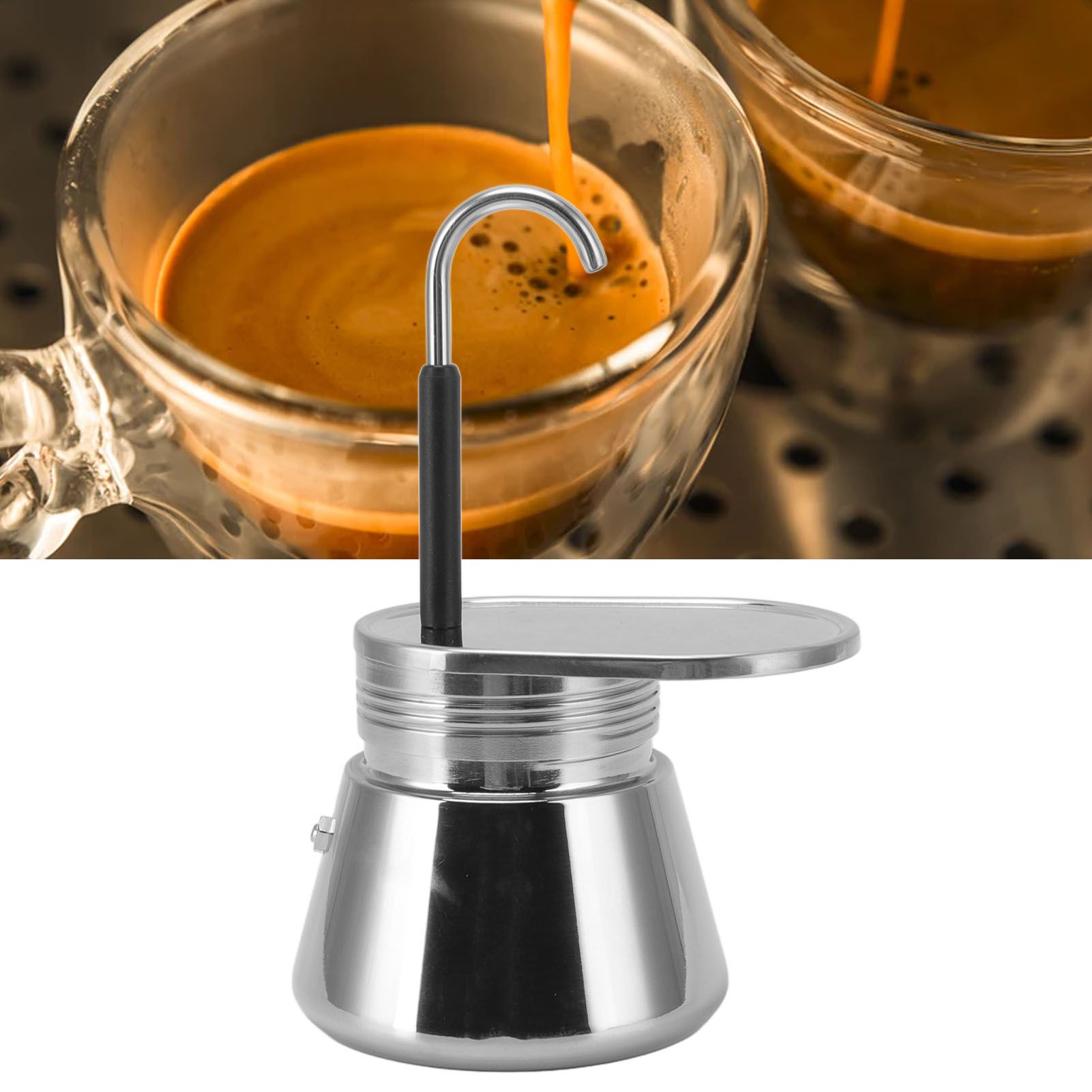 Moka Pot Stainless Steel Italian Type DIY Large Capacity Lightweight Portable view 12