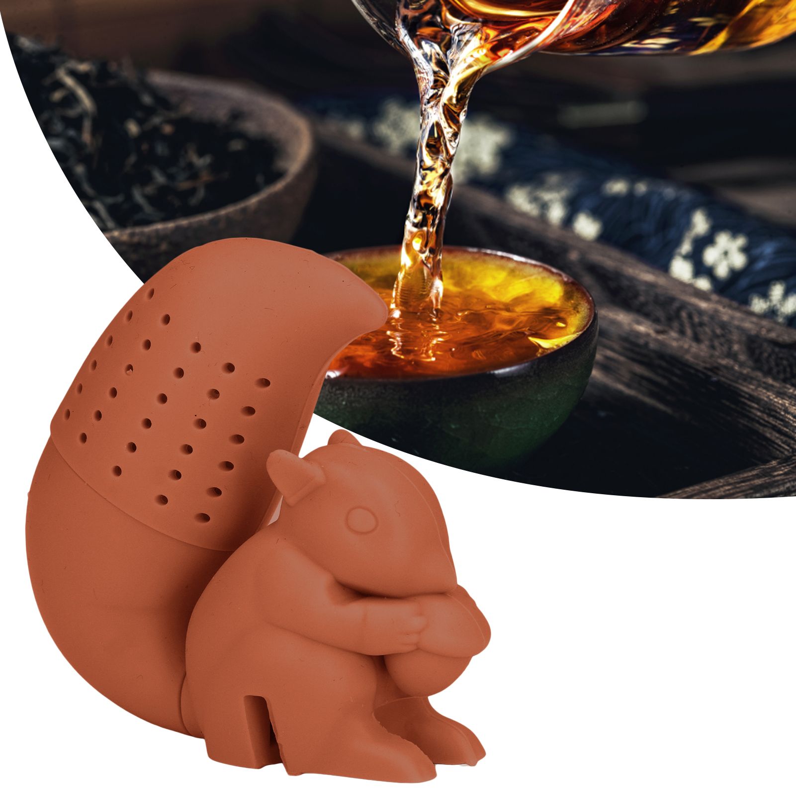 Food Grade Silicone Squirrel Shape Tea Strainer Cute Squirrel Shaped Tea view 12