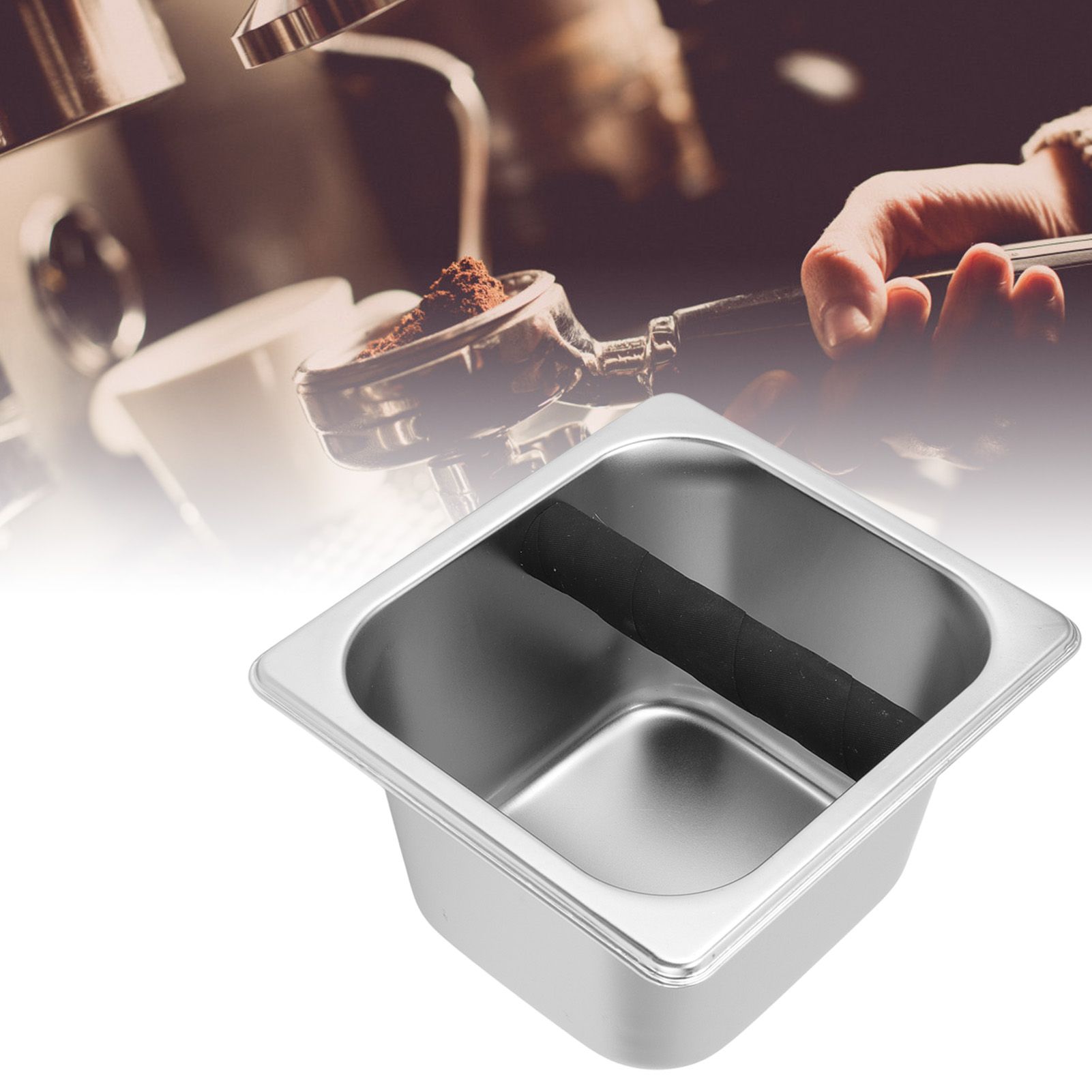 Stainless Steel Coffee Knock Box Coffee Grounds Container Box for Kitchen view 11