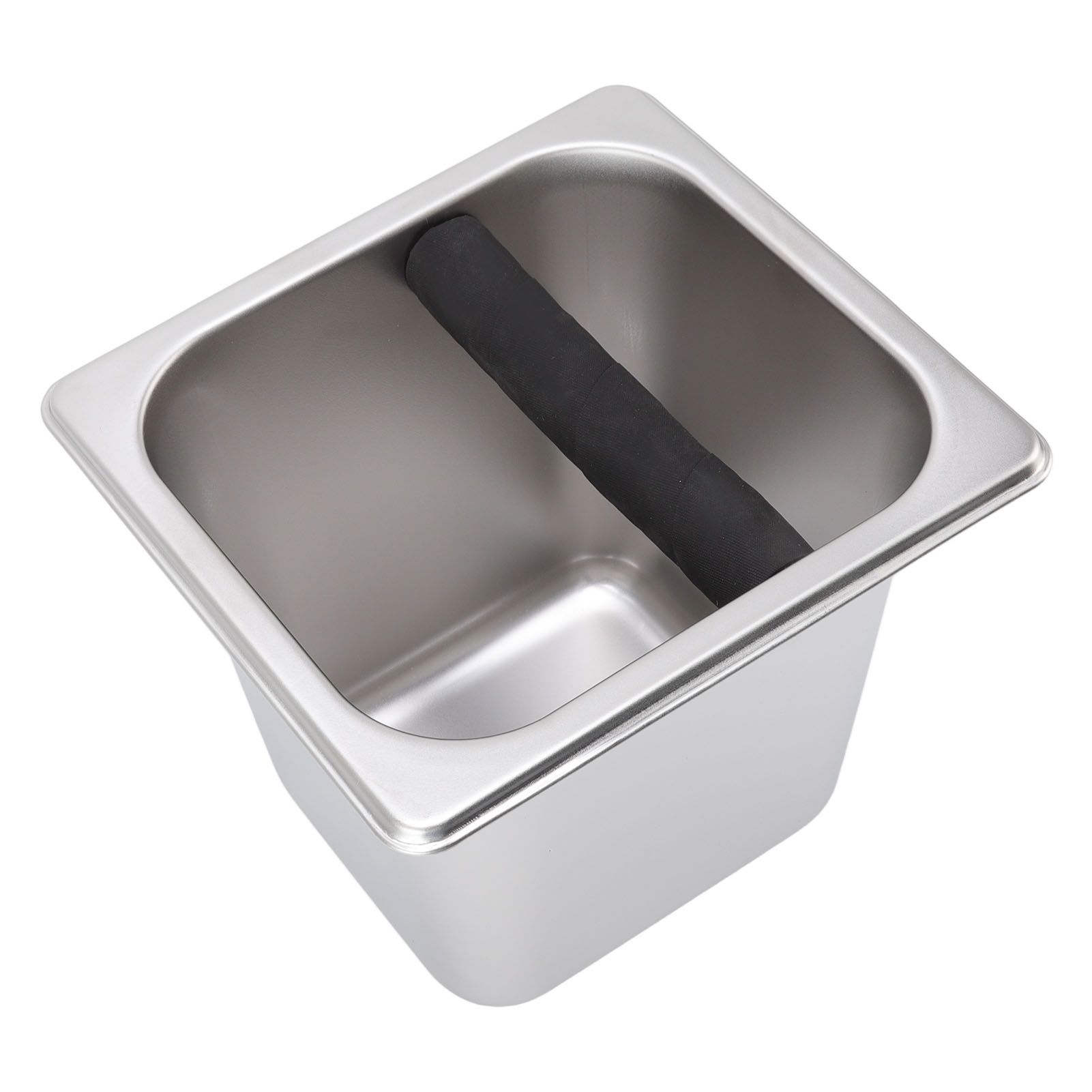 Stainless Steel Coffee Knocking Grounds Box with Rubber Rod Embeddable Coffee view 2