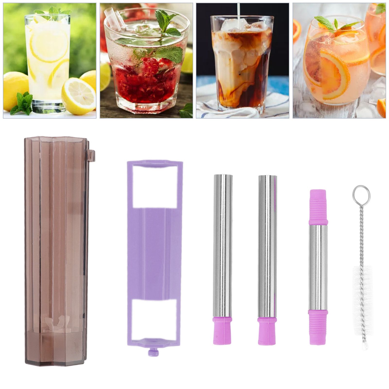 Collapsible Straw Stainless Steel Portable Easy to Clean Foldable Straw with view 11