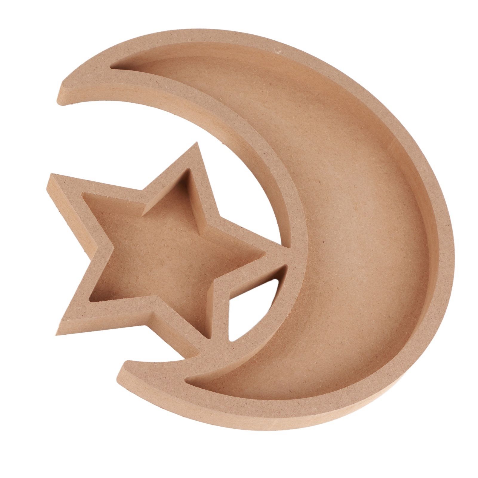 Eid Wooden Dessert Tray Cute Shape Multifunctional Ramadan Wood Moon Tray for view 3