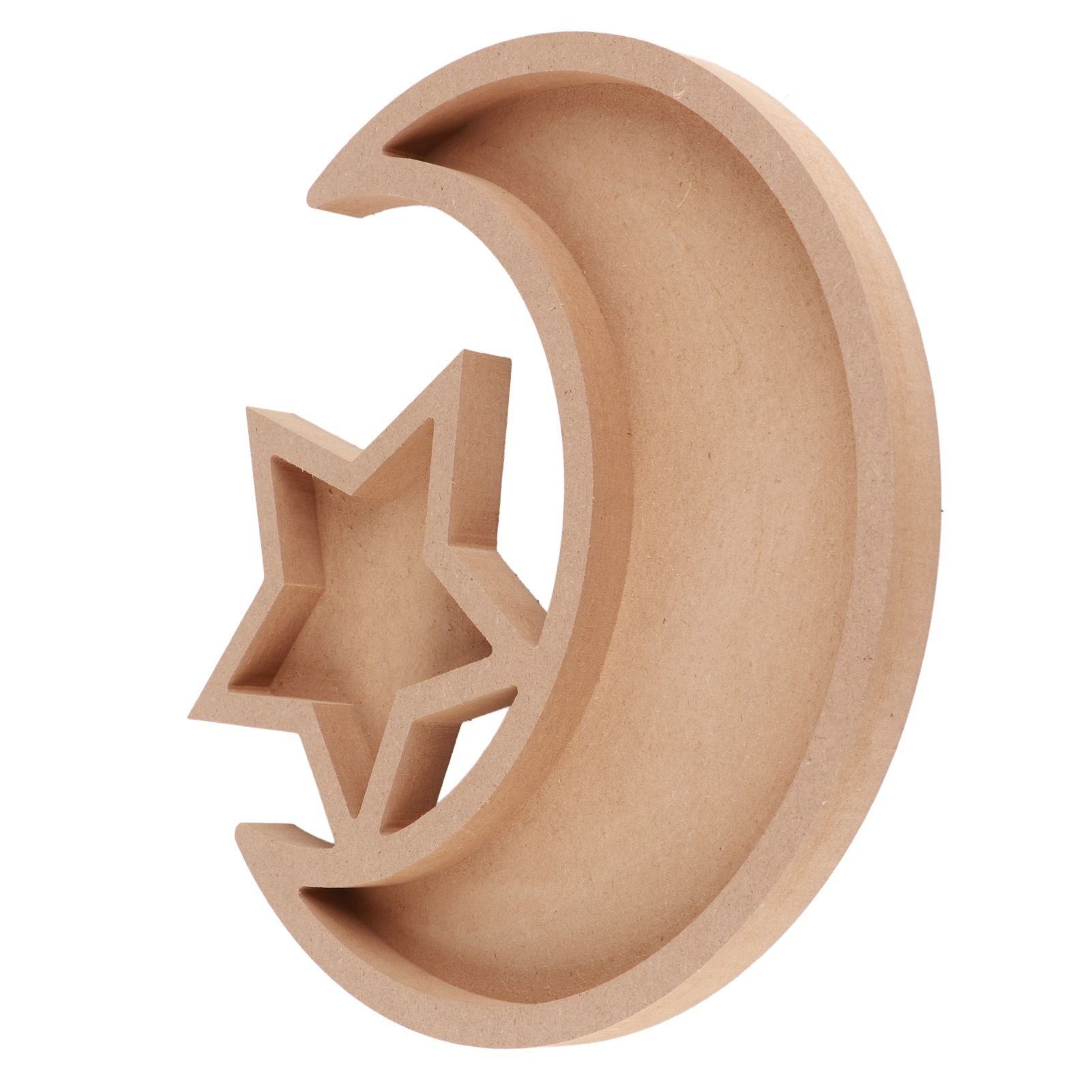 Eid Wooden Dessert Tray Cute Shape Multifunctional Ramadan Wood Moon Tray for view 5