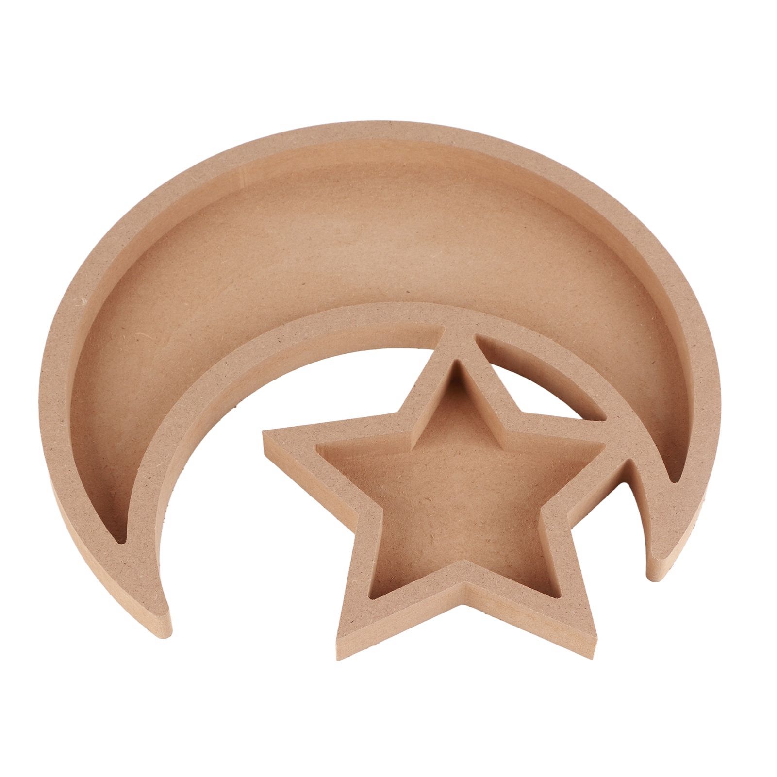 Eid Wooden Dessert Tray Cute Shape Multifunctional Ramadan Wood Moon Tray for view 6