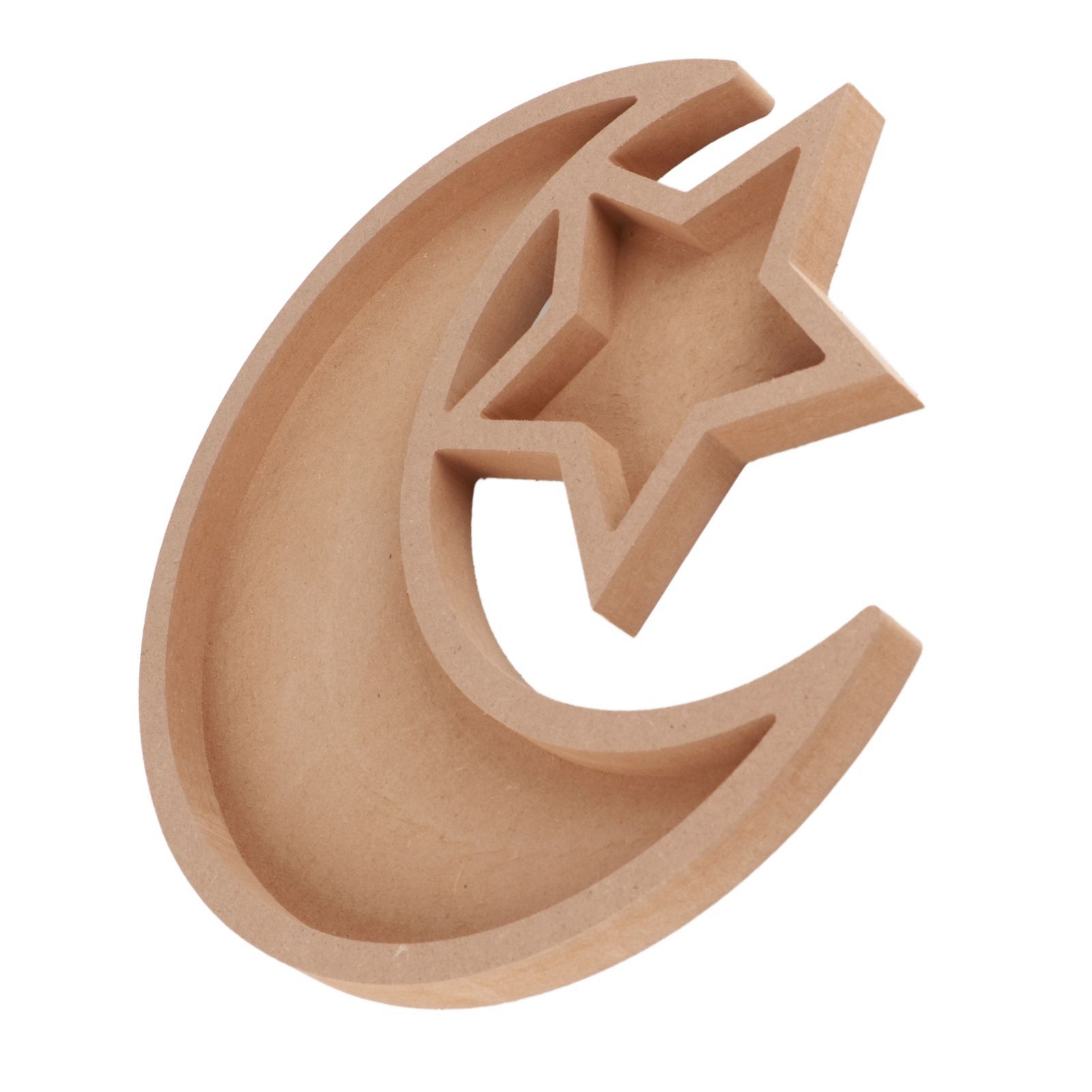 Eid Wooden Dessert Tray Cute Shape Multifunctional Ramadan Wood Moon Tray for view 7