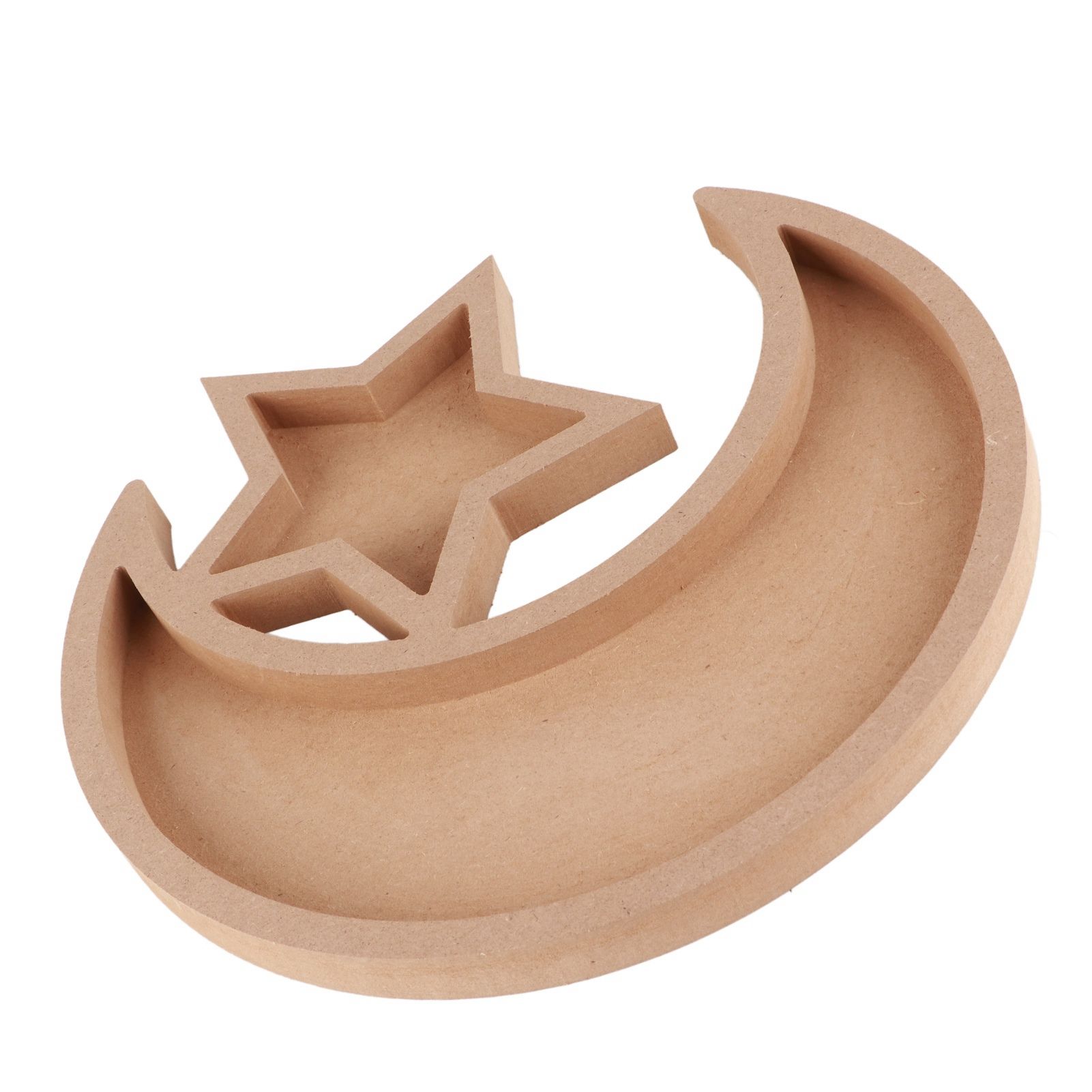 Eid Wooden Dessert Tray Cute Shape Multifunctional Ramadan Wood Moon Tray for view 8