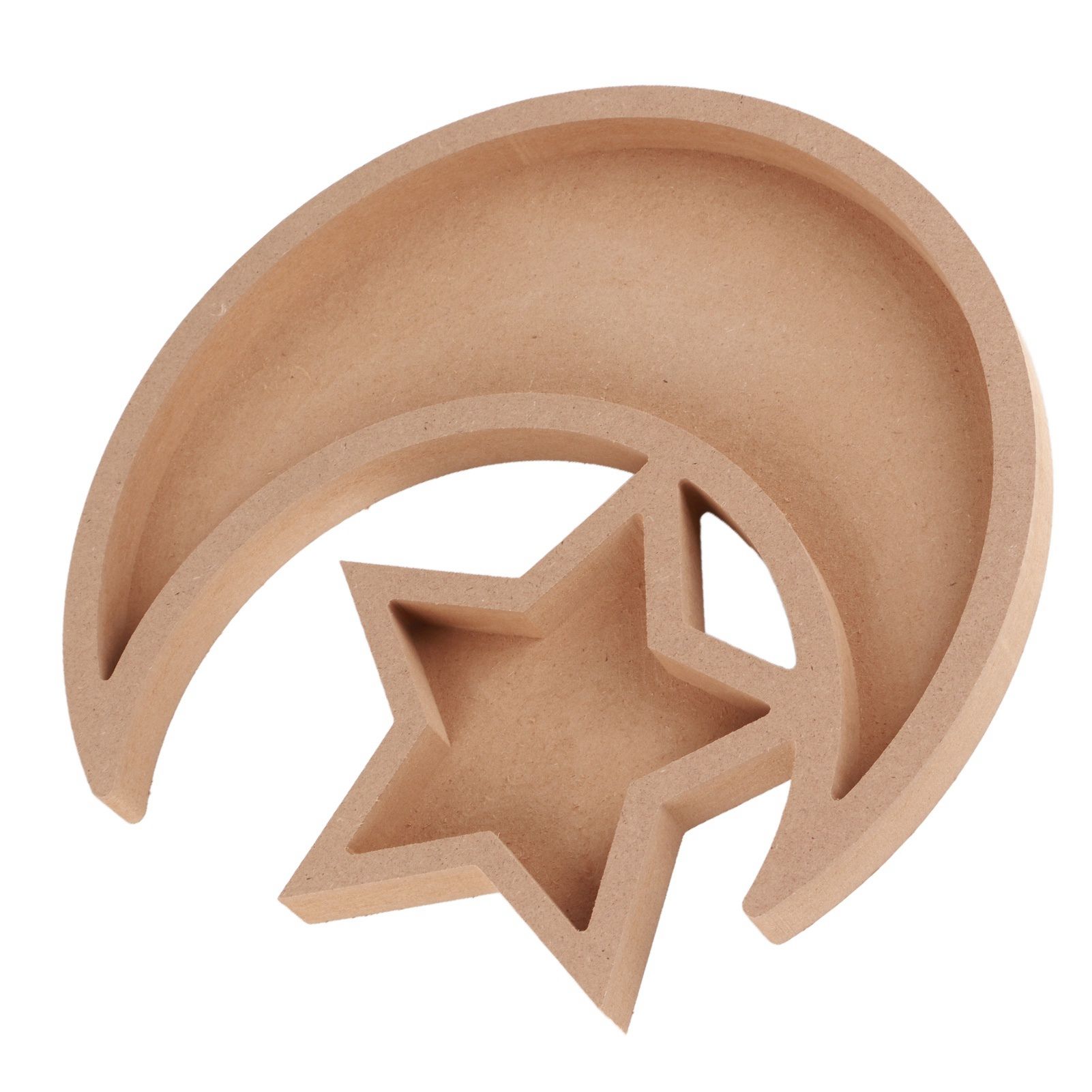 Eid Wooden Dessert Tray Cute Shape Multifunctional Ramadan Wood Moon Tray for view 9