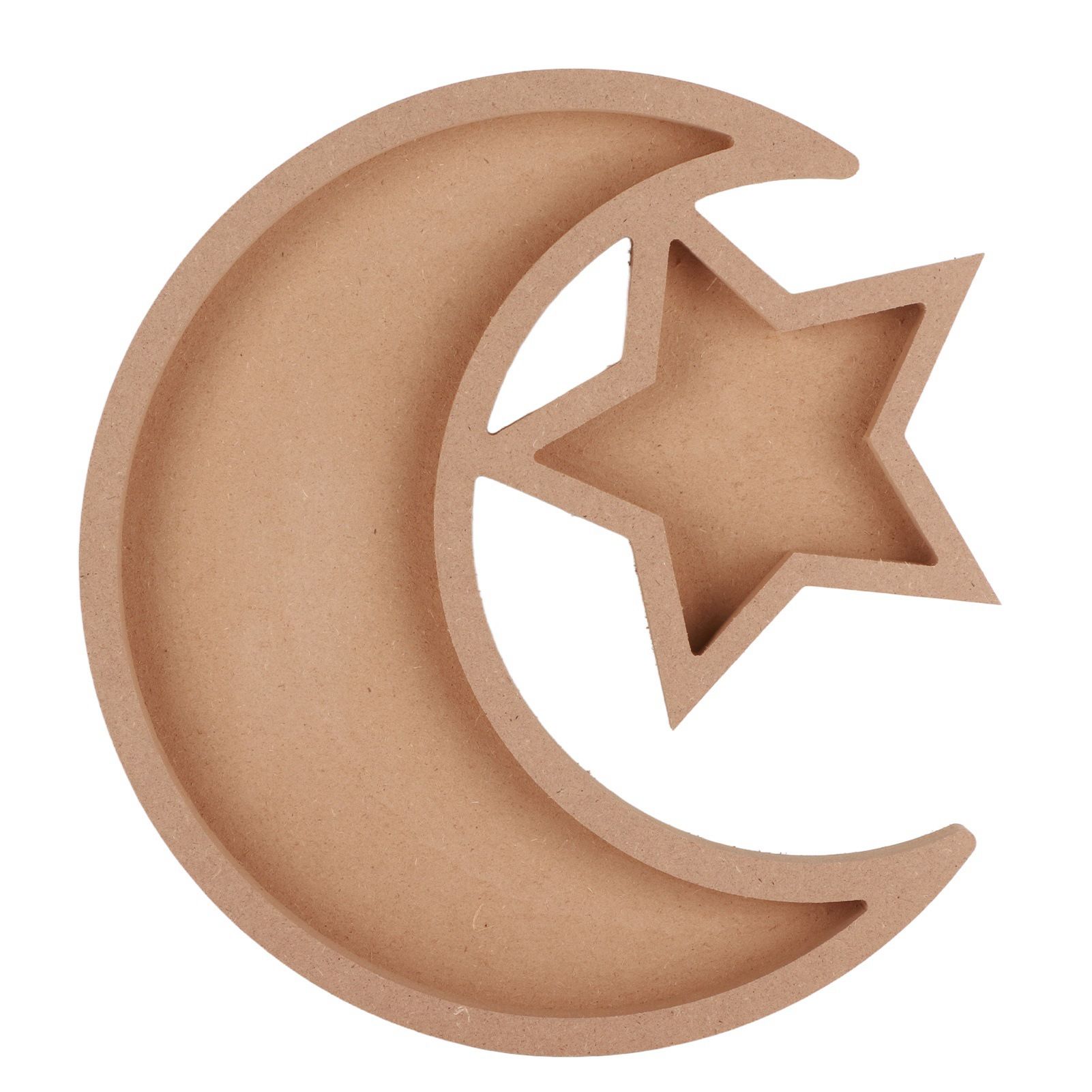 Eid Wooden Dessert Tray Cute Shape Multifunctional Ramadan Wood Moon Tray for view 10