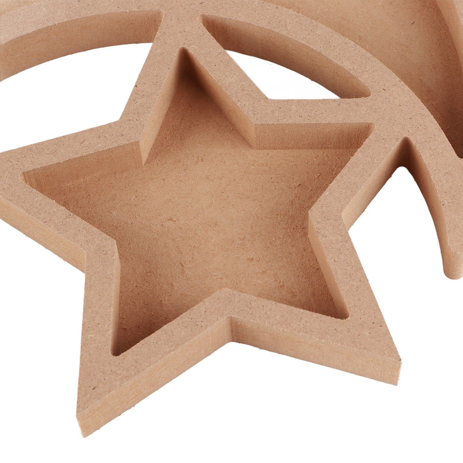 Eid Wooden Dessert Tray Cute Shape Multifunctional Ramadan Wood Moon Tray for view 13