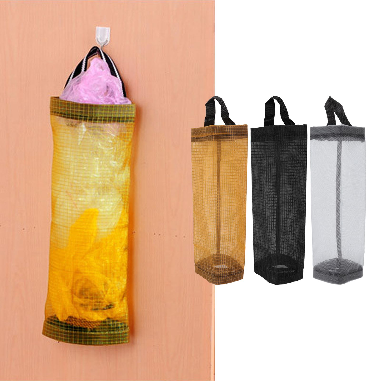 Grocery Bag Holder Large Capacity Durable Polyester Transparent Space Saving view 11