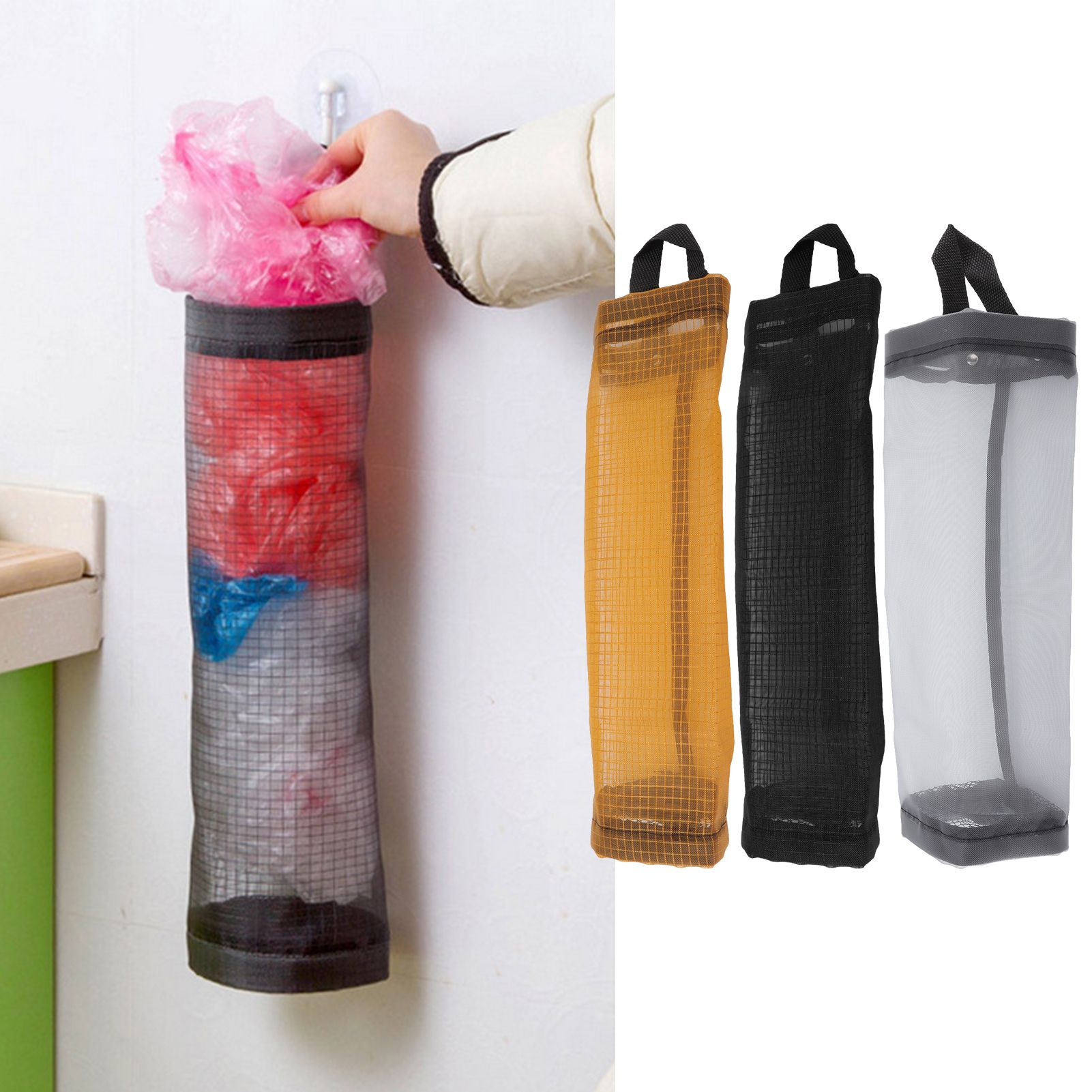 Grocery Bag Holder Large Capacity Durable Polyester Transparent Space Saving view 12