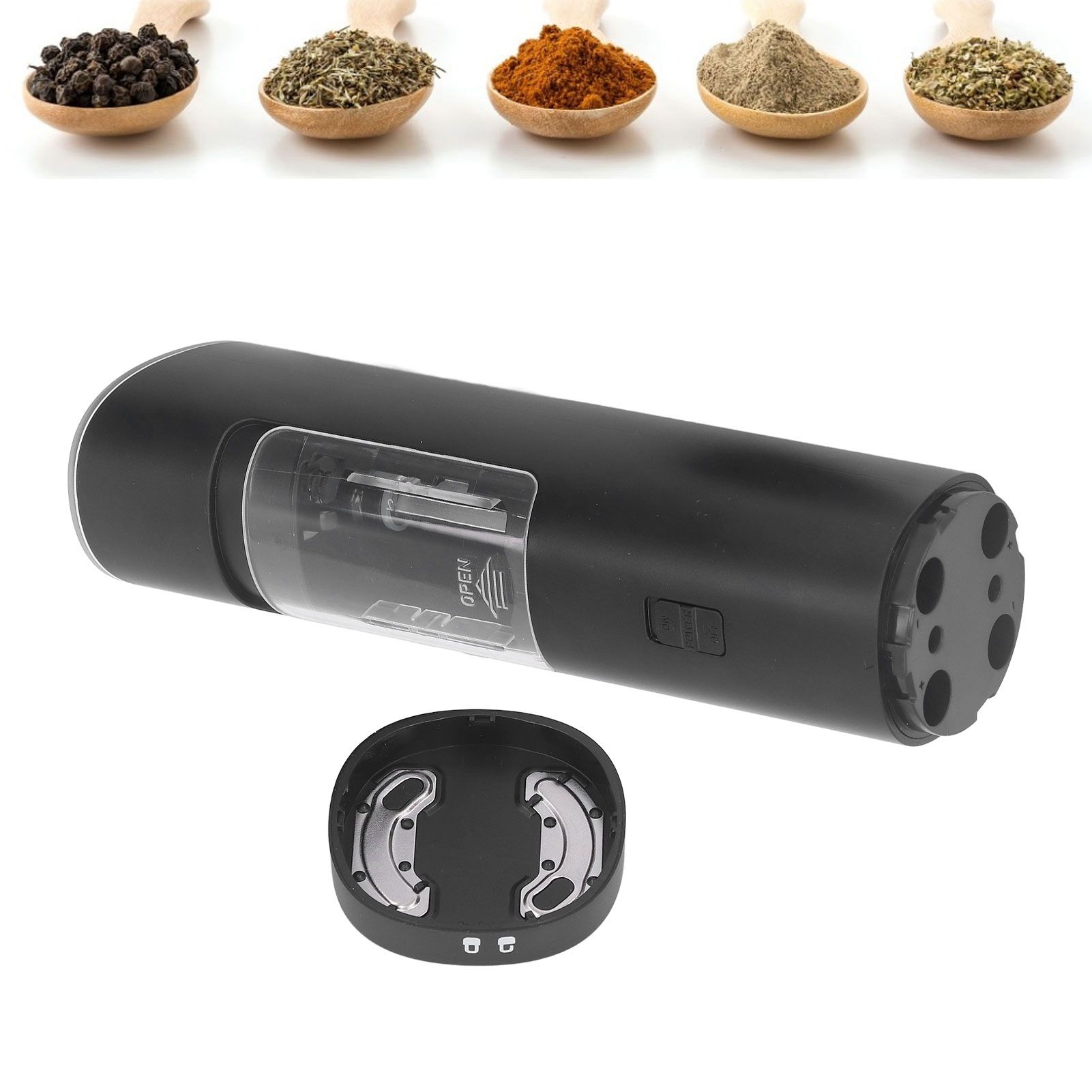 Electric Pepper Grinder Stainless Steel Wireless Visual Pepper Salt Grinder view 12