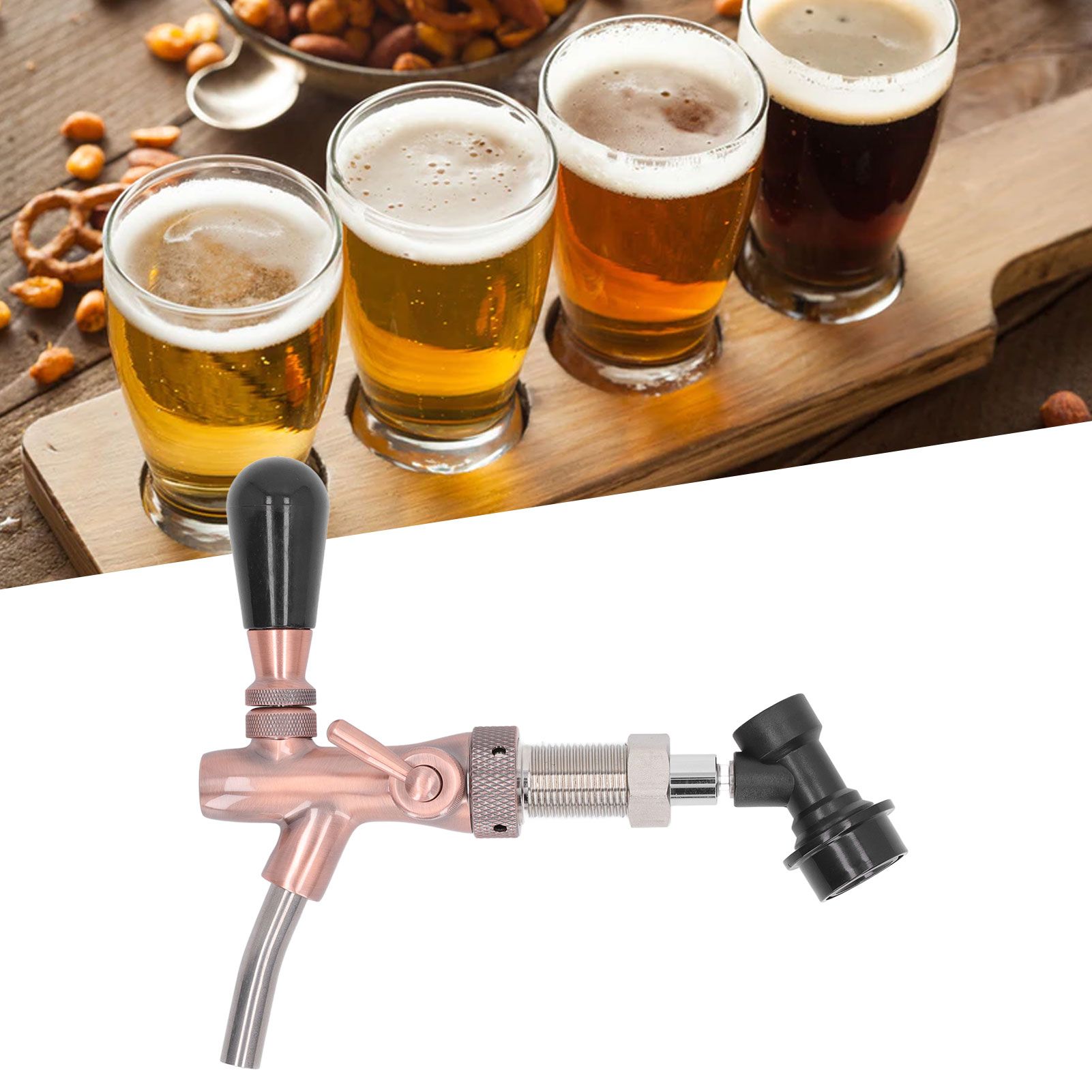 G5/8 Beer Faucet Brass Stainless Steel Beer Tap Adjustable Beer Faucet with view 11