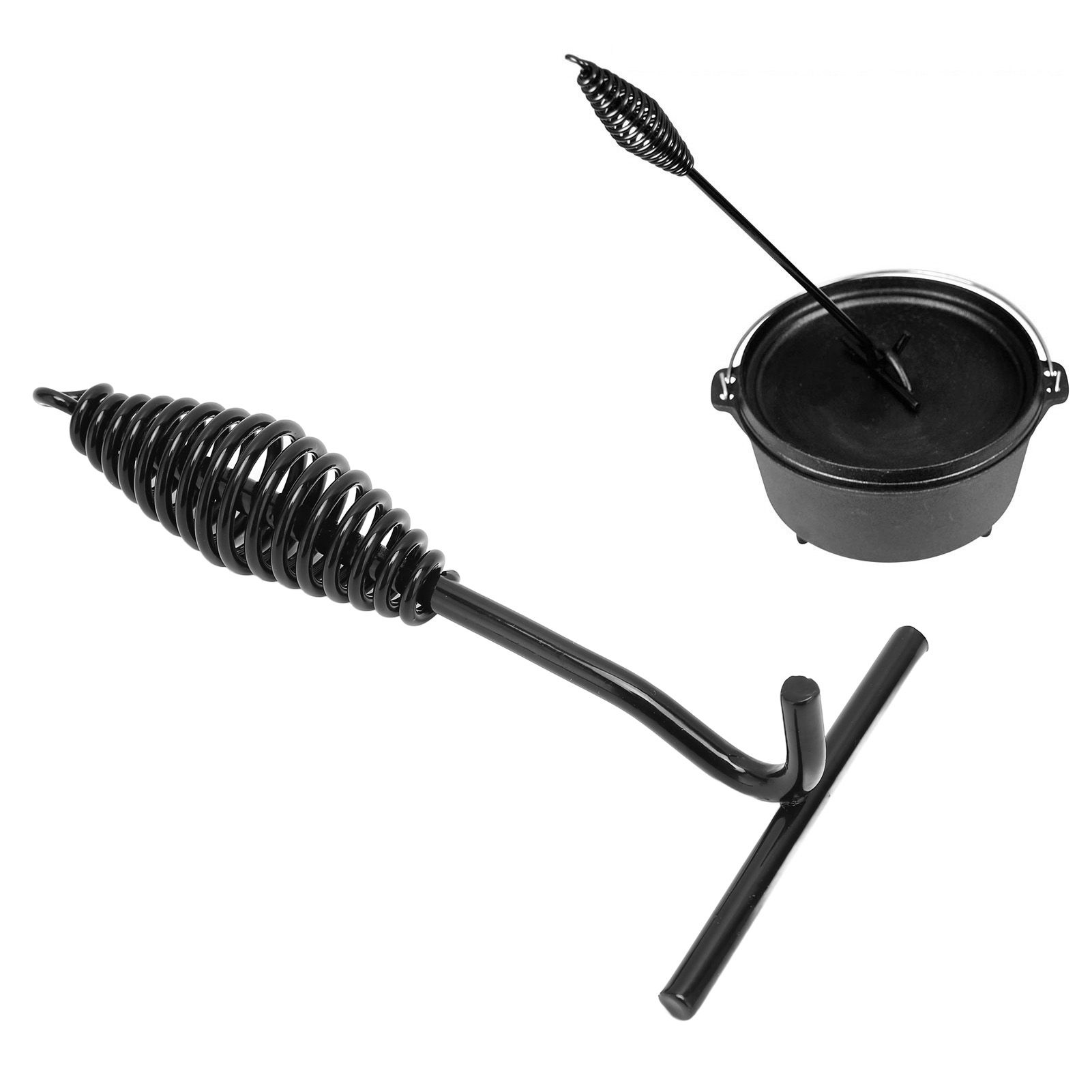 Lid Lifter 26CM Length Spiral Handle Black Finish Iron Extended Design view 11