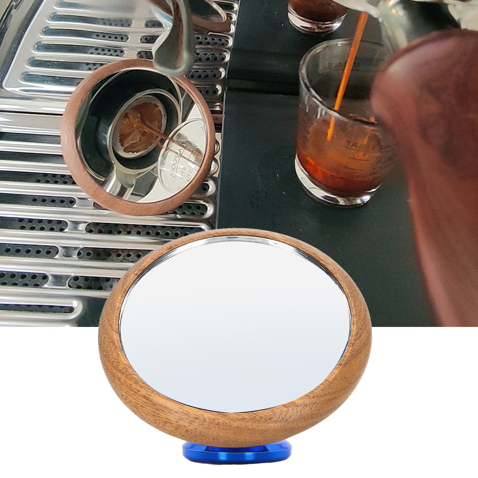 Coffee Flow Rate Observation Reflective Mirror Walnut 360 Degree Rotatable view 11