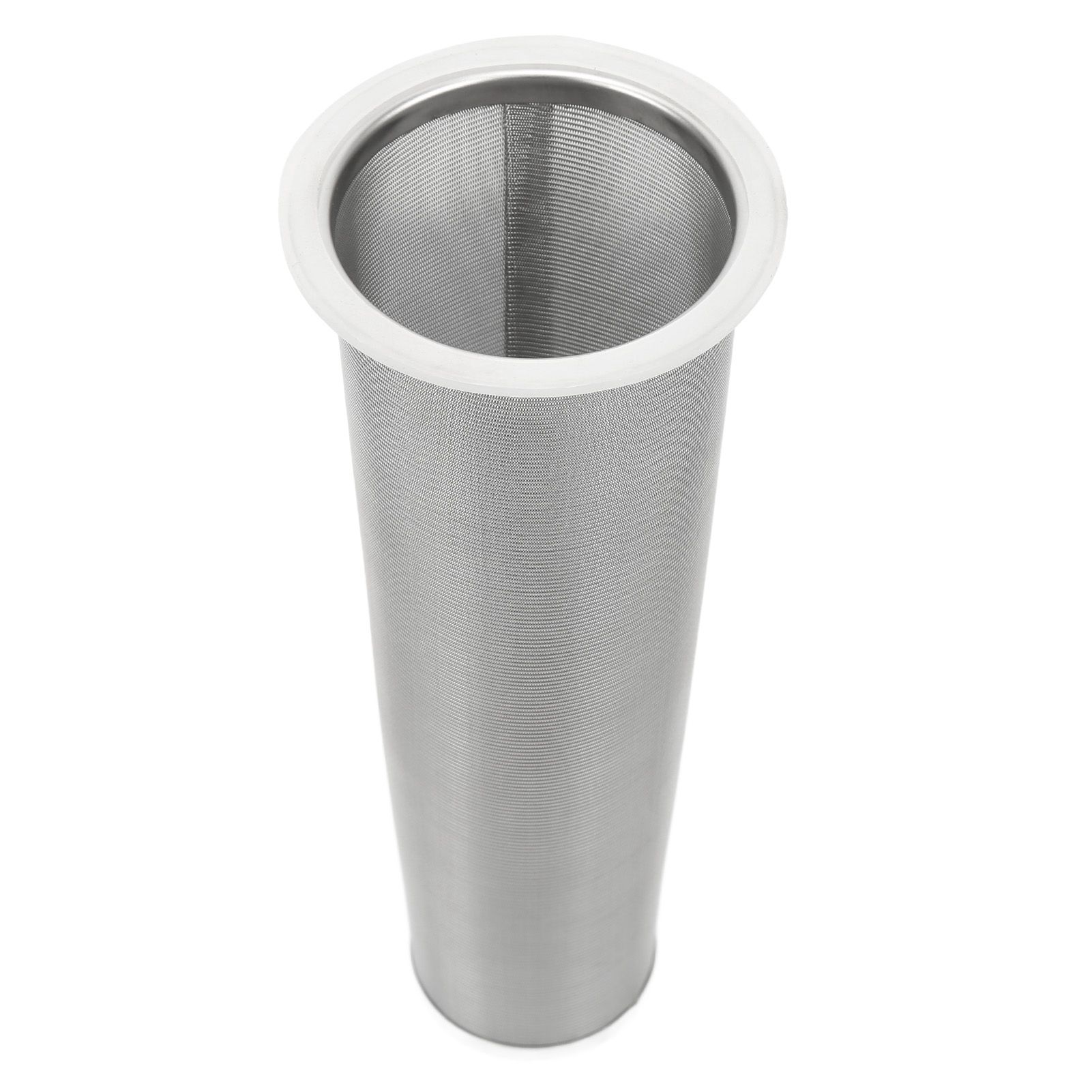 304 Stainless Steel Cold Brew Coffee Filter Cone Mesh with White Rubber Circle view 7