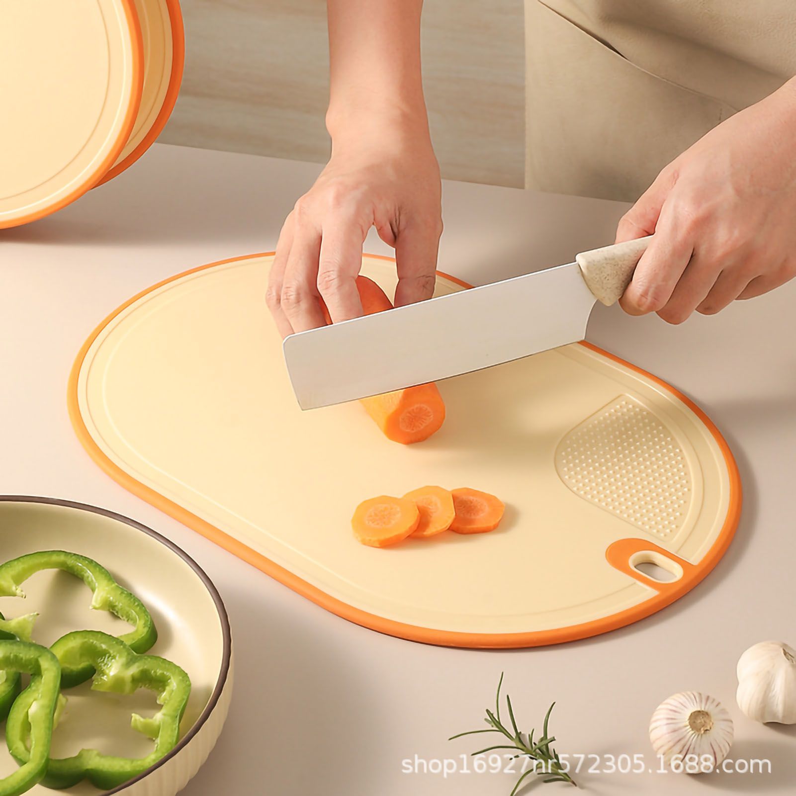 Cutting Board Food Grade Double Sided Prevent Slip Plastic Chopping Board with view 5