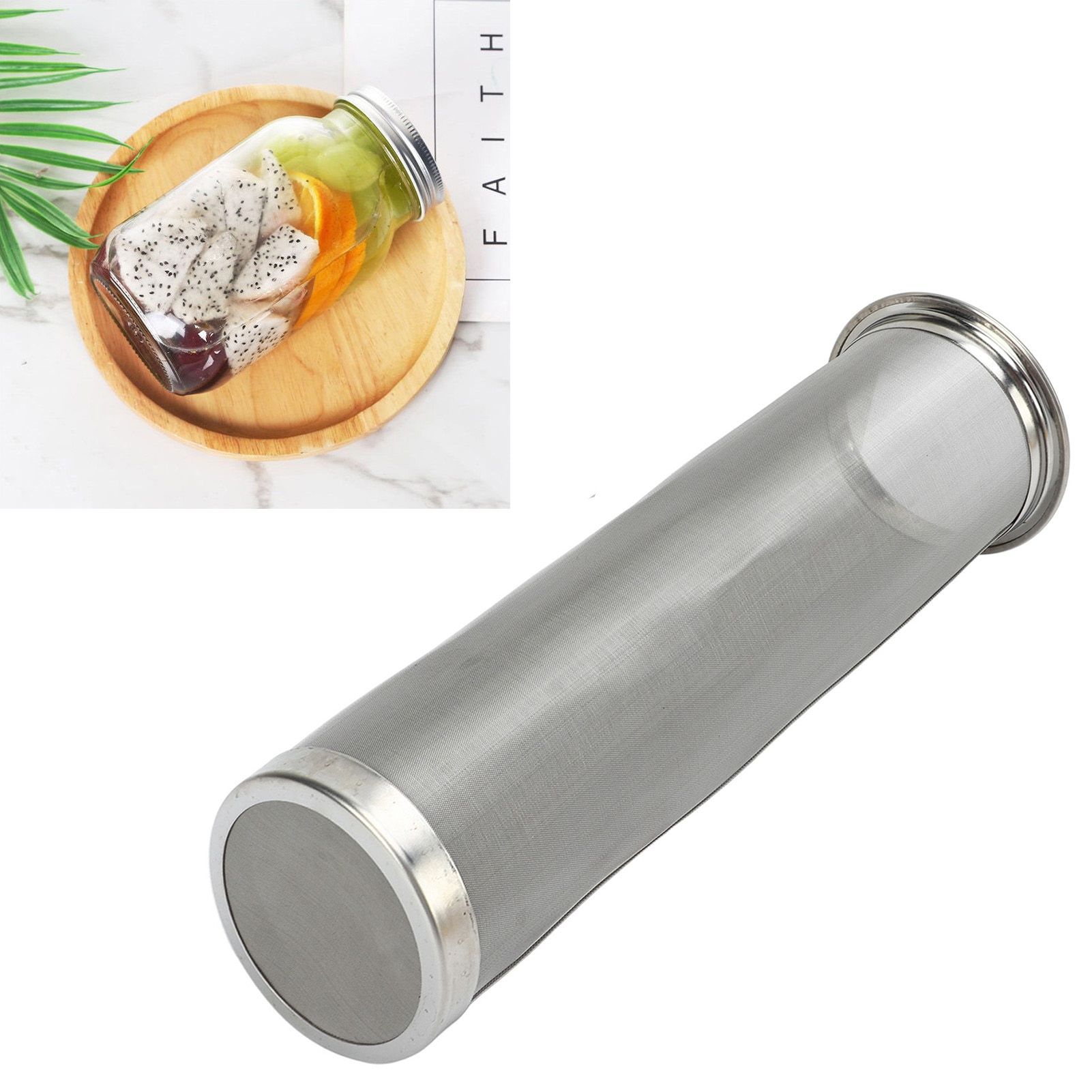 Cold Brew Coffee Filter Stainless Steel Reusable Wide Mouth Mesh Cylindrical view 12