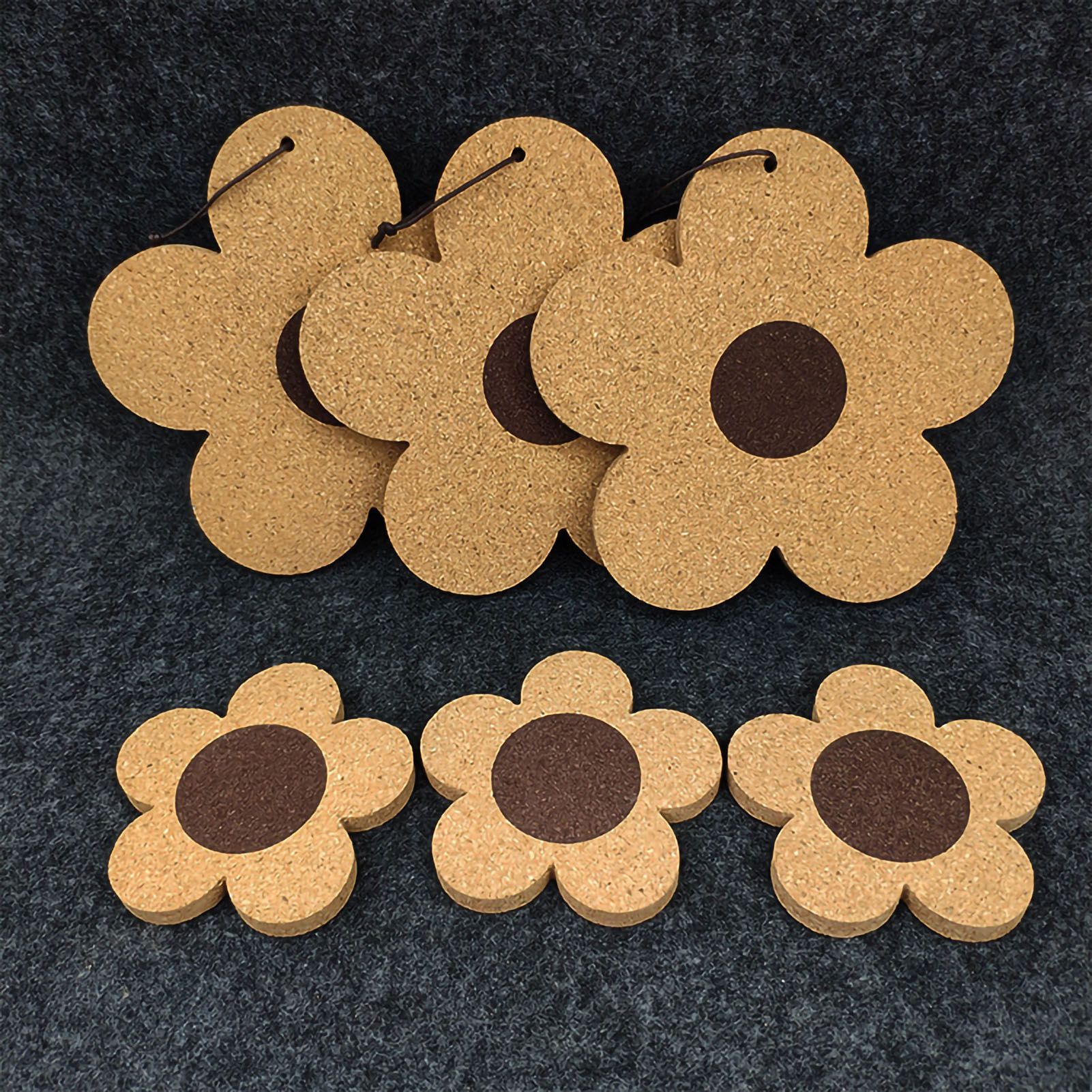 Flower Wooden Coaster Nordic Style Flower Shape Cork Coaster Kitchen view 3