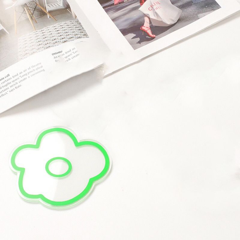 Acrylic Flower Coaster Heat Insulation Cute Flower Transparent Stable view 4
