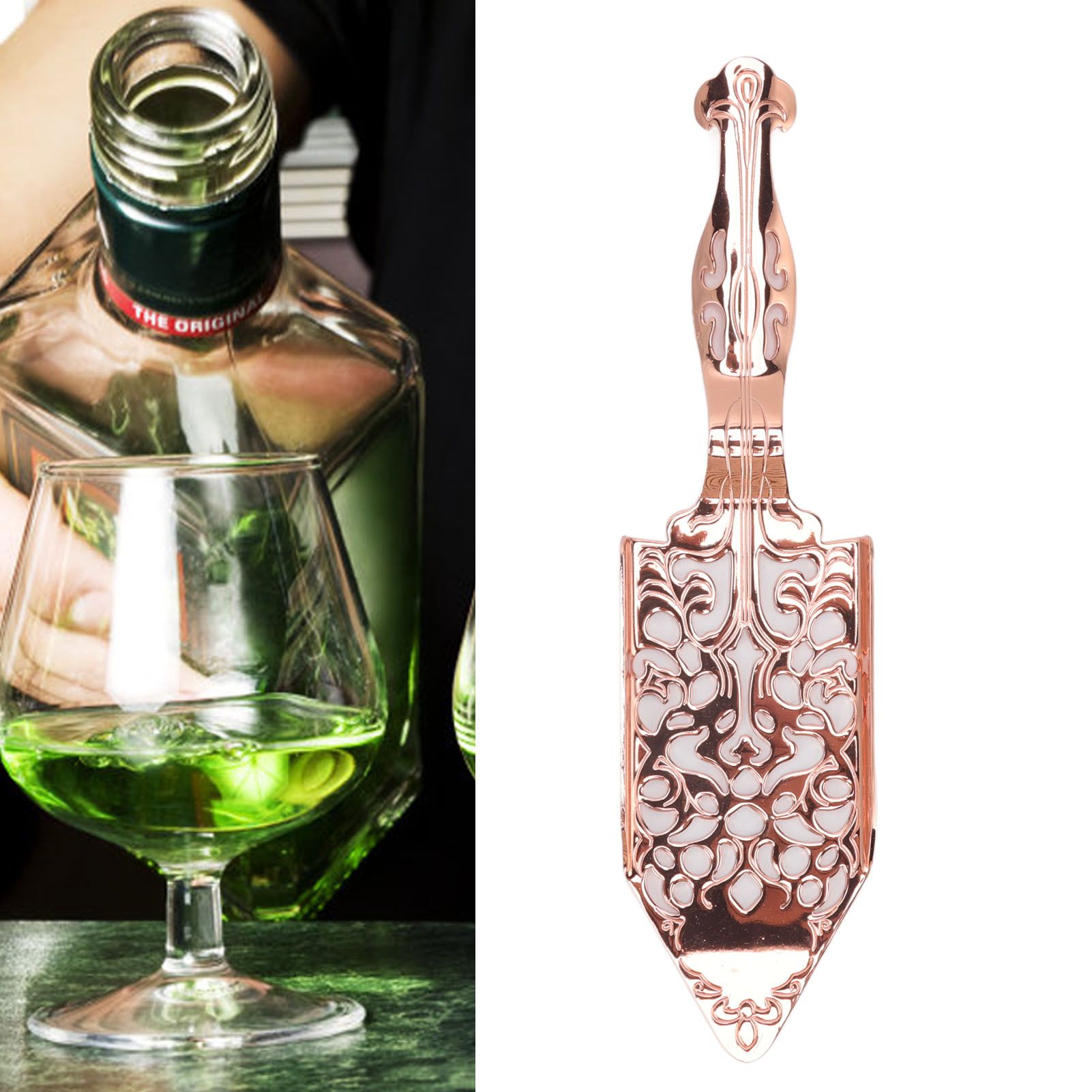 Absinthe Spoon Vintage Hollow Design Stainless Steel Wormwood Cocktail Bar view 12
